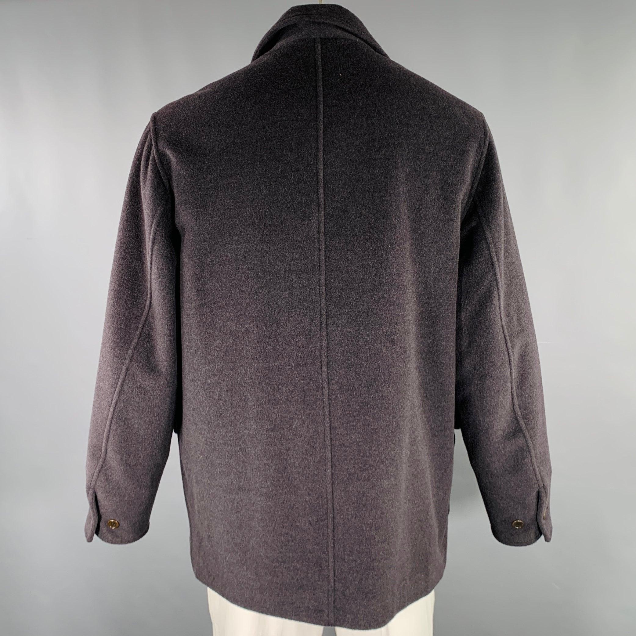 Grigio LUCIANO BARBERA Cappotto monopetto in misto lana grigio taglia 42 in vendita
