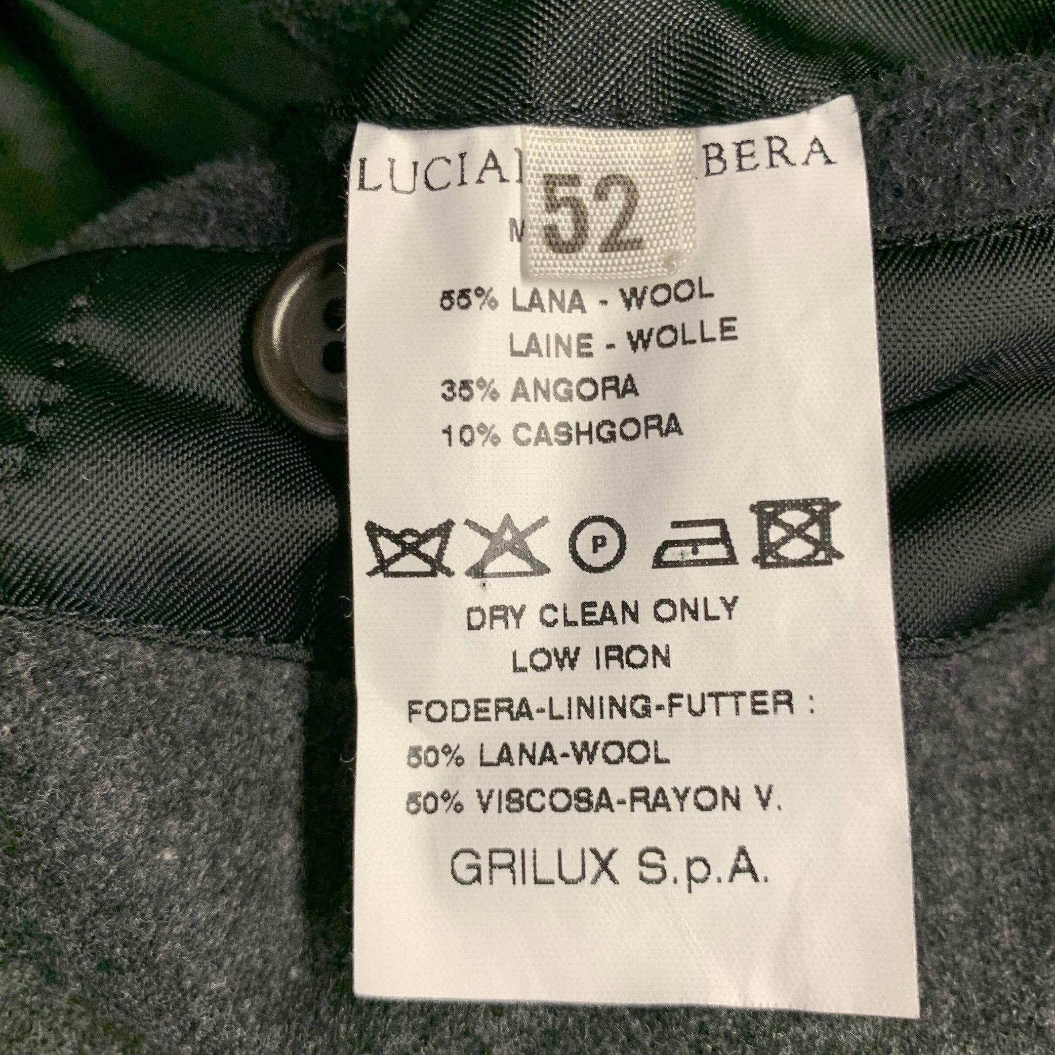 LUCIANO BARBERA Cappotto monopetto in misto lana grigio taglia 42 in vendita 2