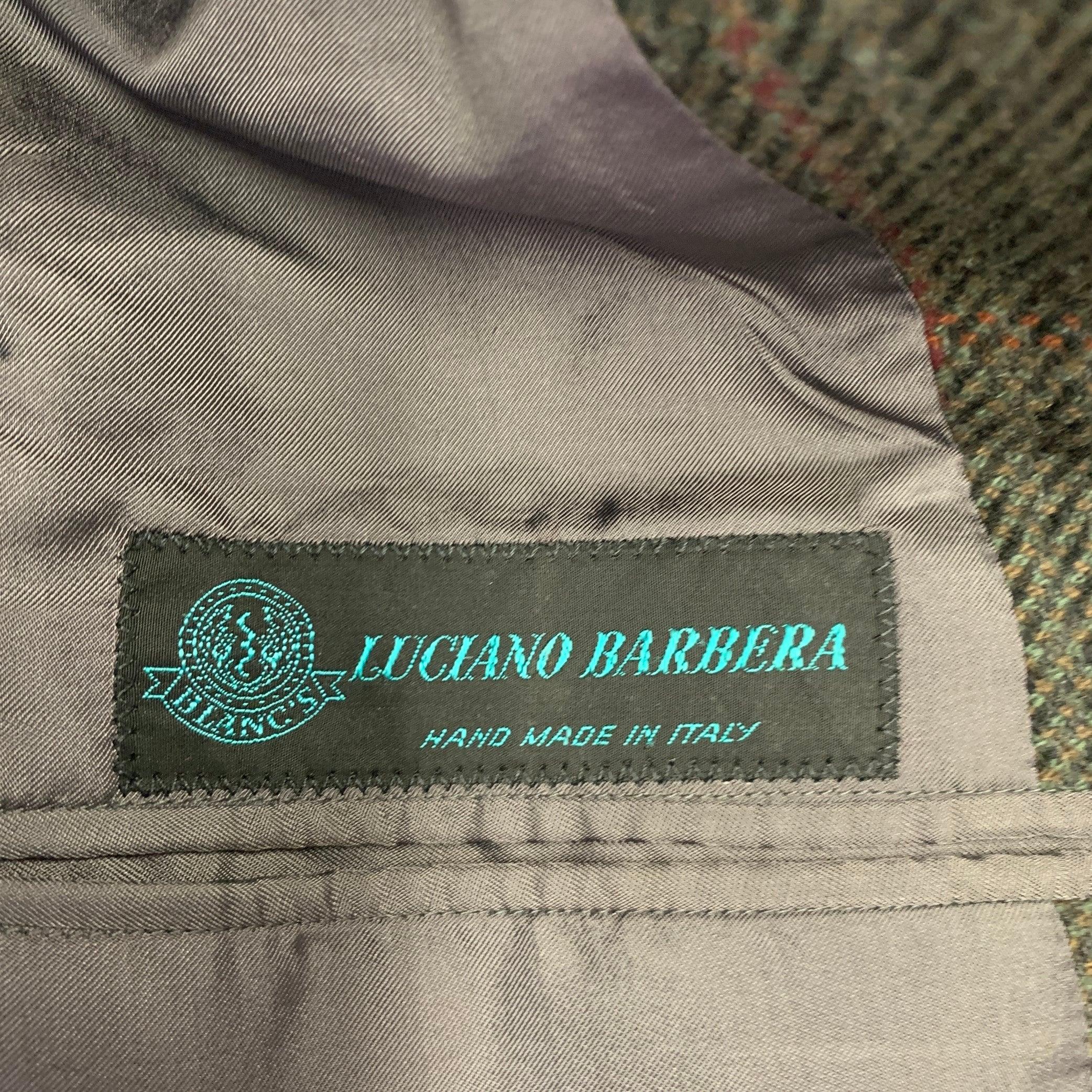 LUCIANO BARBERA Talla 44 Regular Marrón Rojo A cuadros Lana Cachemira Abrigo sport en venta 1