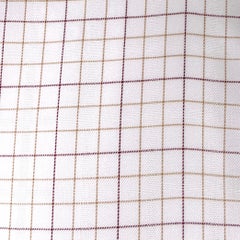 LUCIANO BARBERA Size M Off White Tan Checkered Cotton Long Sleeve Shirt