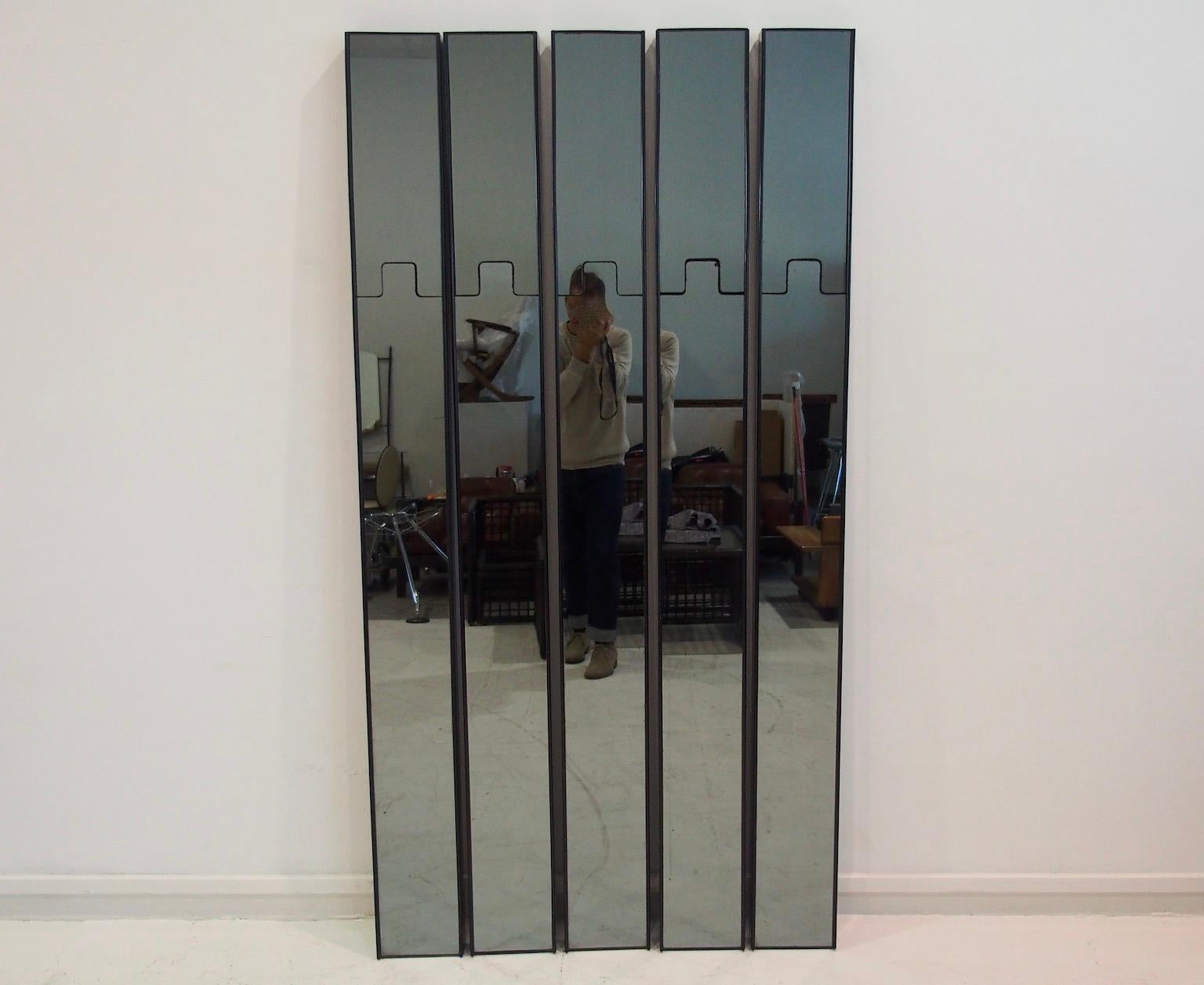Mid-Century Modern Luciano Bertoncini for Elco Modular Gronda Wall Mirror and Coat Rack For Sale