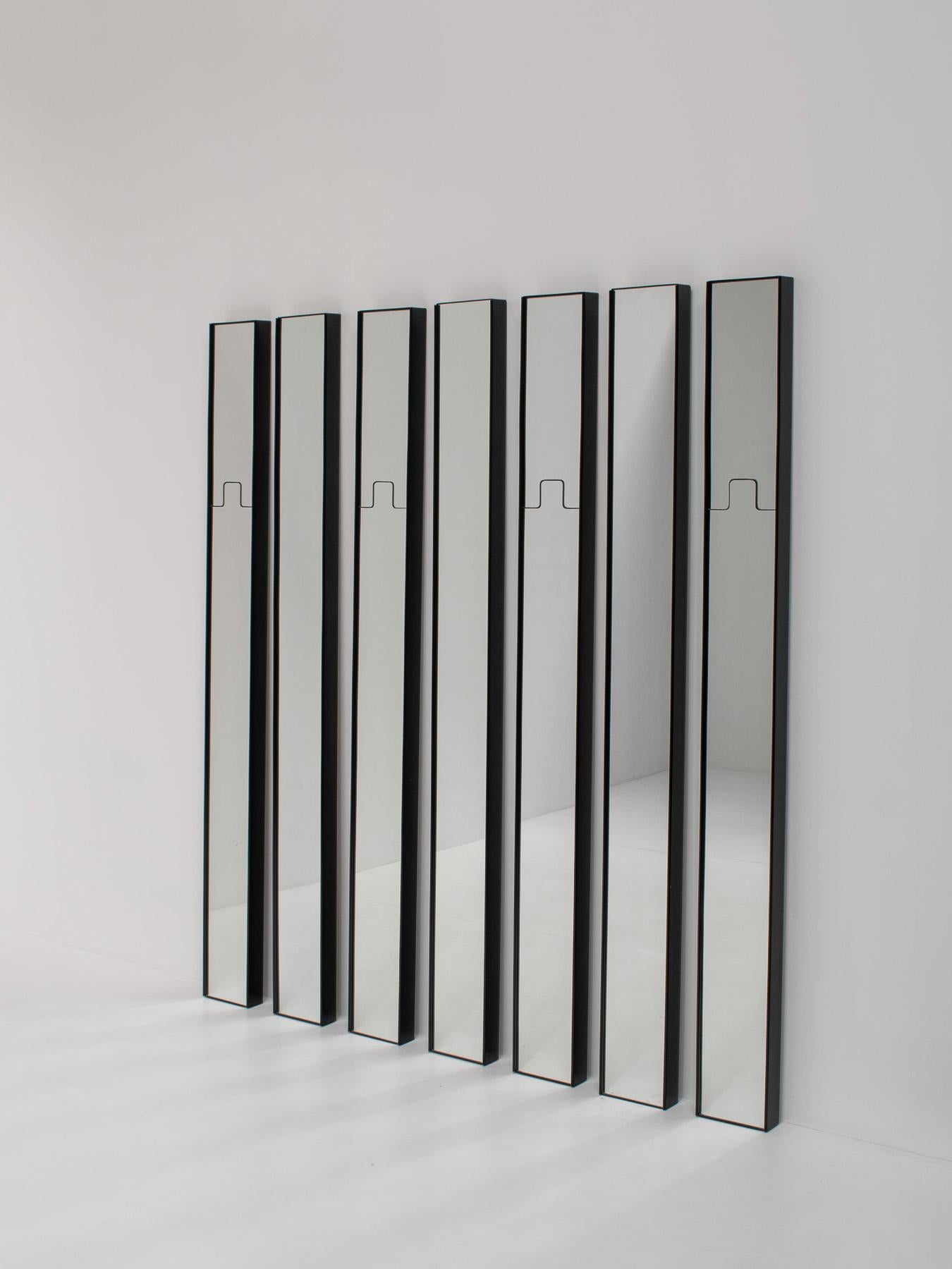 Glass Luciano Bertoncini 'Gronda' Mirror Coat Rack for Elco, Italy 1970s