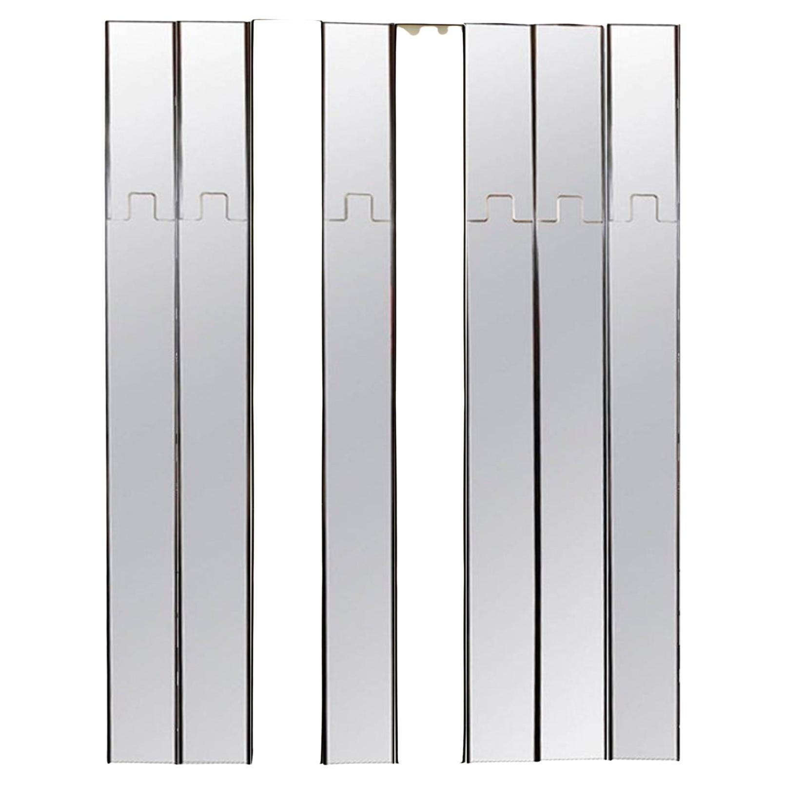 Luciano Bertoncini "Gronda" Modular Vertical Italian Mirror & Wall Light, 1970s in vendita