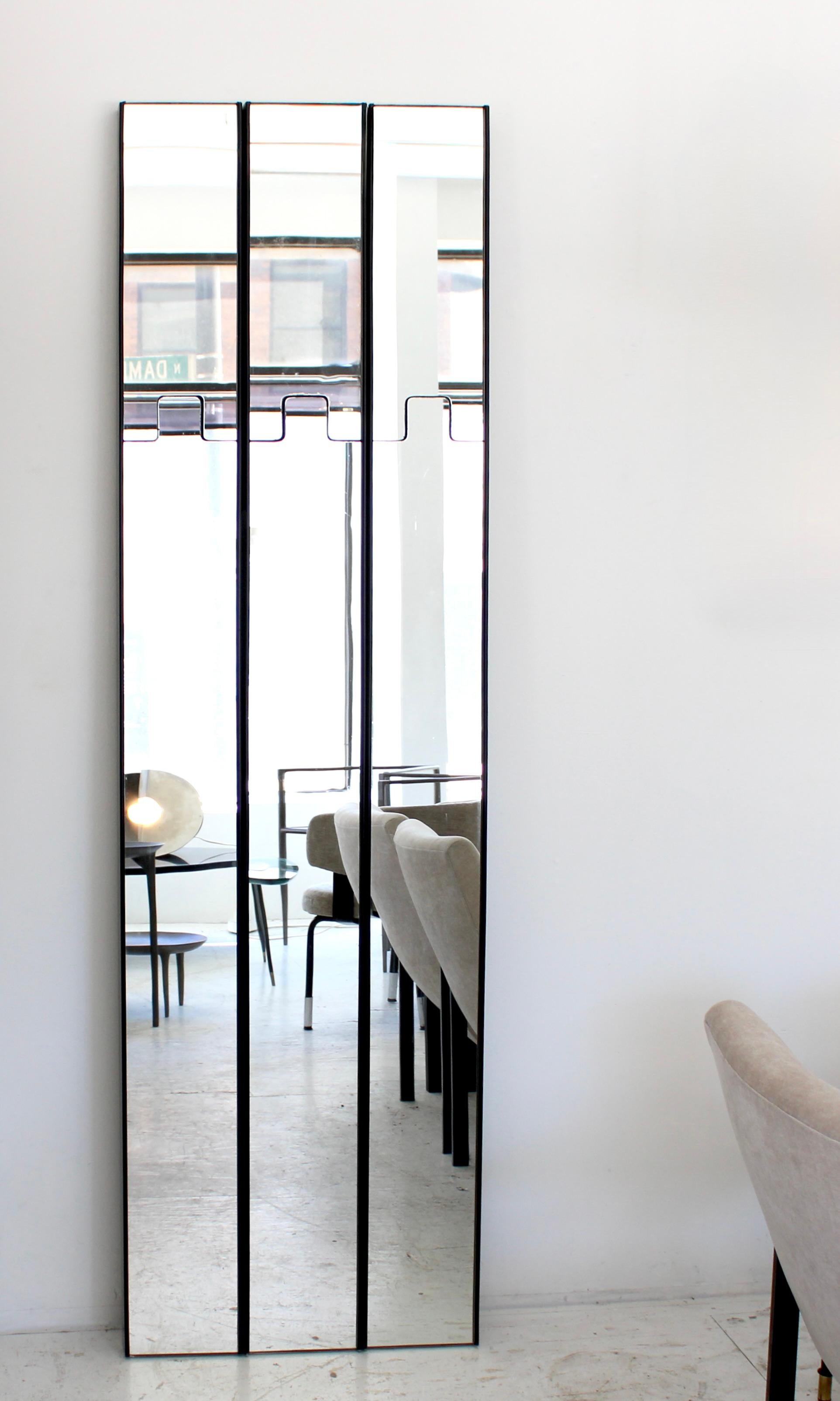 Mid-Century Modern Luciano Bertoncini Gronda Wall Mirrors / Coat Racks for Elco Italy c1970 For Sale