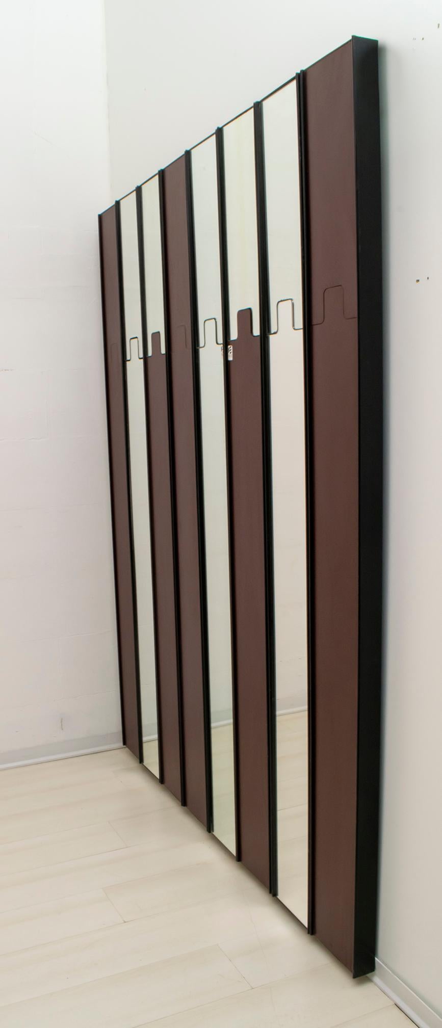 Mid-Century Modern Luciano Bertoncini Italian Modular Mirror and Coat Rack 