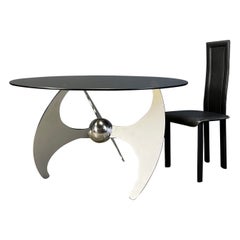 Luciano Campanini “Helix” adjustable dining or coffee table, 1970s
