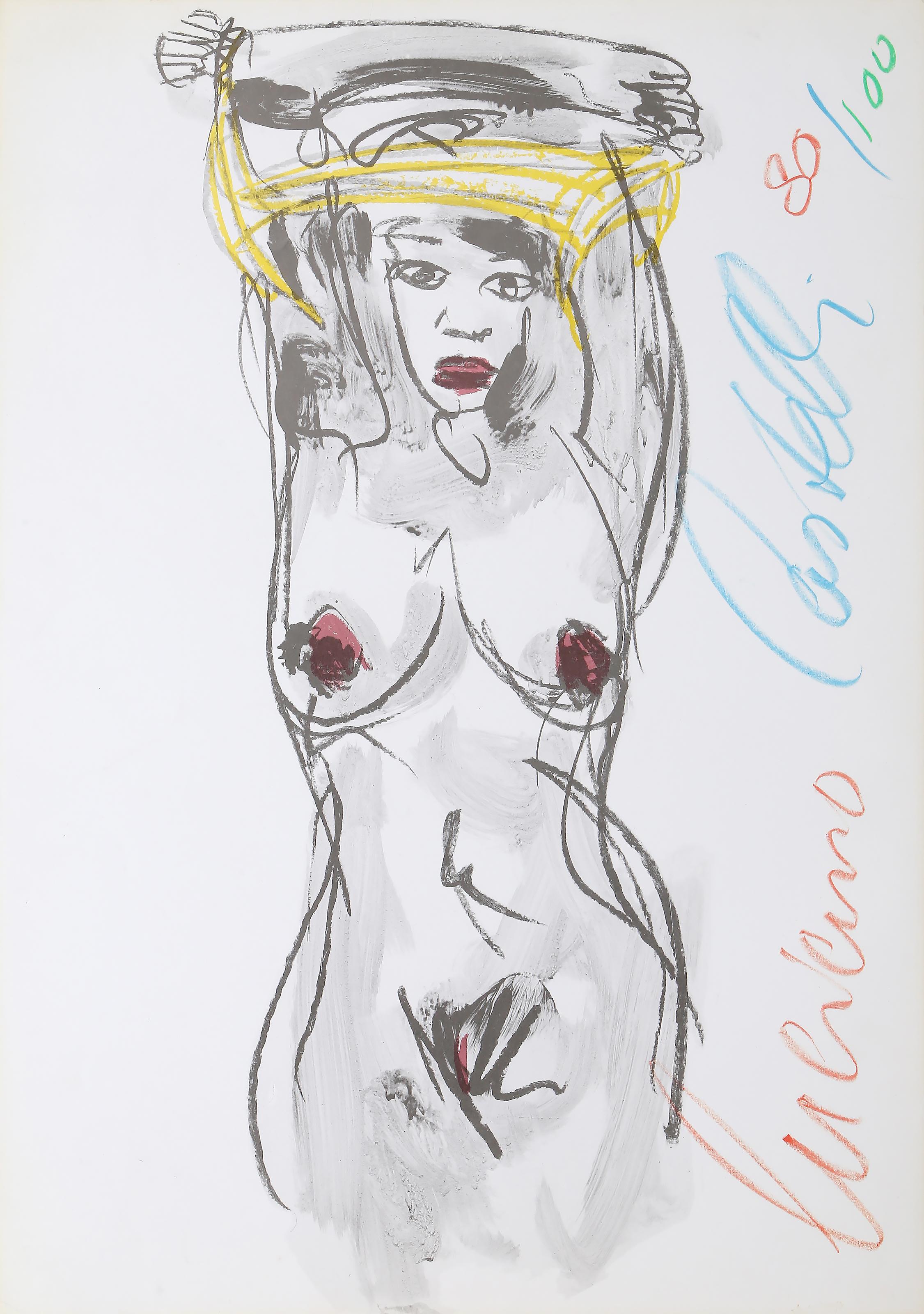 Date : vers 1999
Lithographie, signée et numérotée au crayon de couleur
Edition de 80/100
Taille de l'image : 24.5 x 19 pouces
Taille : 25.25 x 17.75 in. (64.14 x 45.09 cm)
