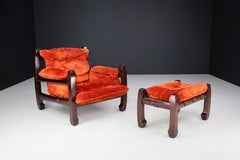 Luciano Frigeri Lounge Chair and Ottomann "SAMURAI", Italy, 1960s