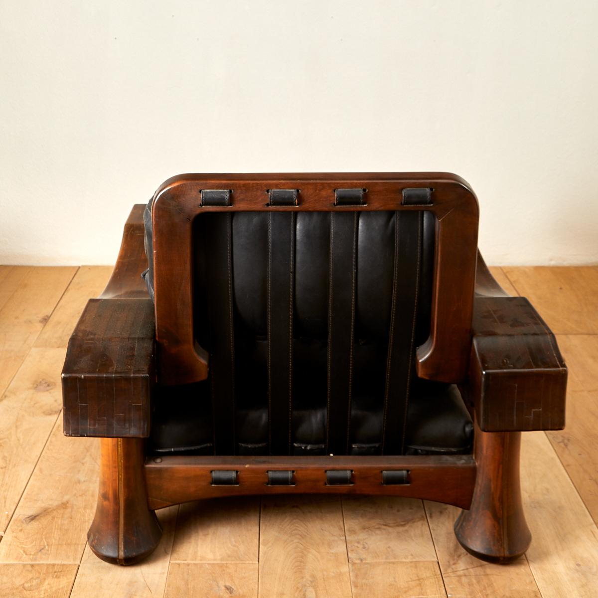 Late 20th Century Luciano Frigerio (1928-1999), Armchair with ottoman, circa 1970 For Sale