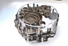 Luciano Frigerio 1970s Bears Flowers Candleholders Brass