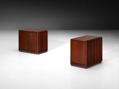 Luciano Frigerio Architectural „Perla“-Nachttische aus dunklem Padouk-Holz