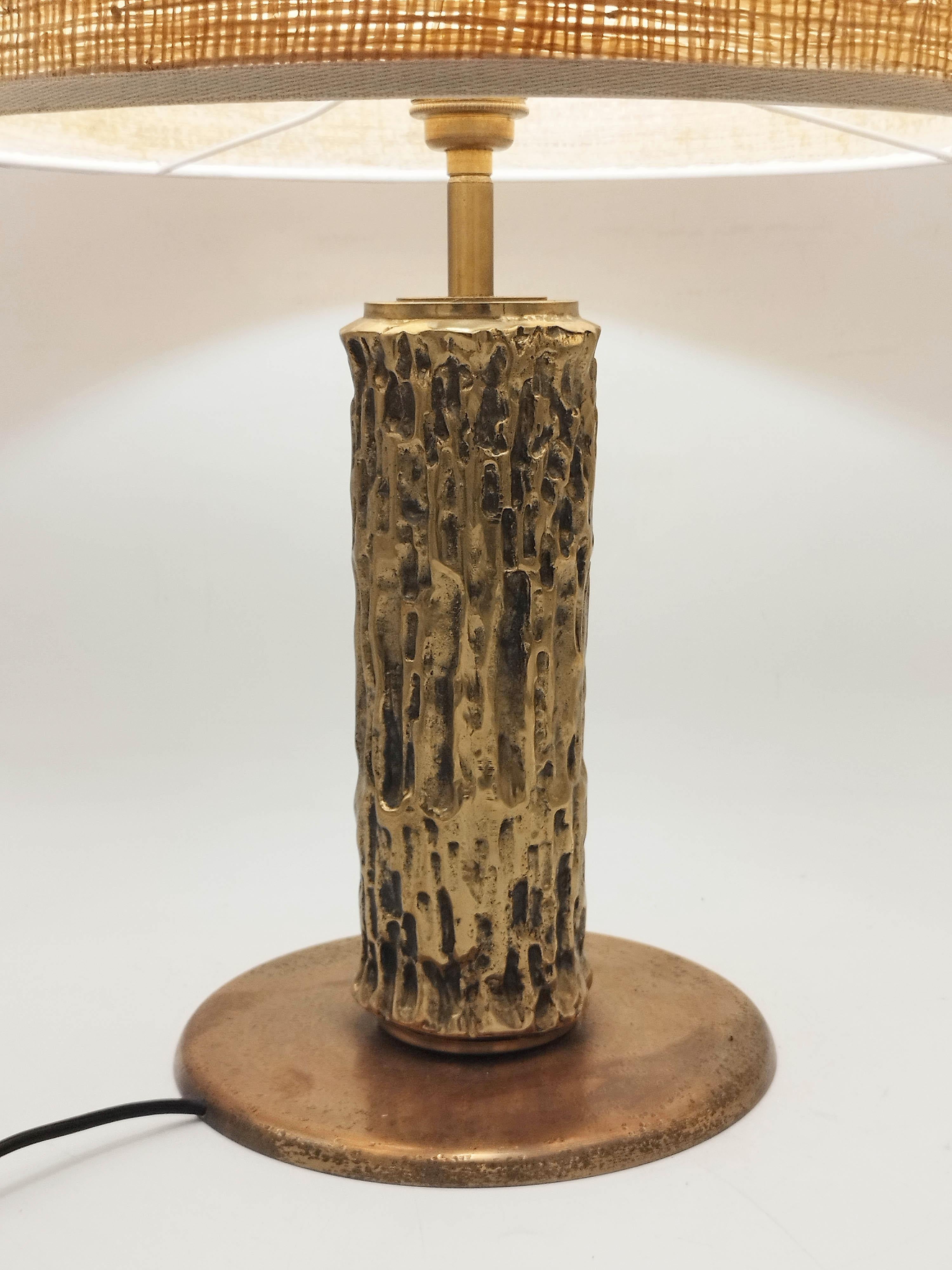 Mid-Century Modern Luciano Frigerio Brass Table Lamp, Italy 1970s For Sale