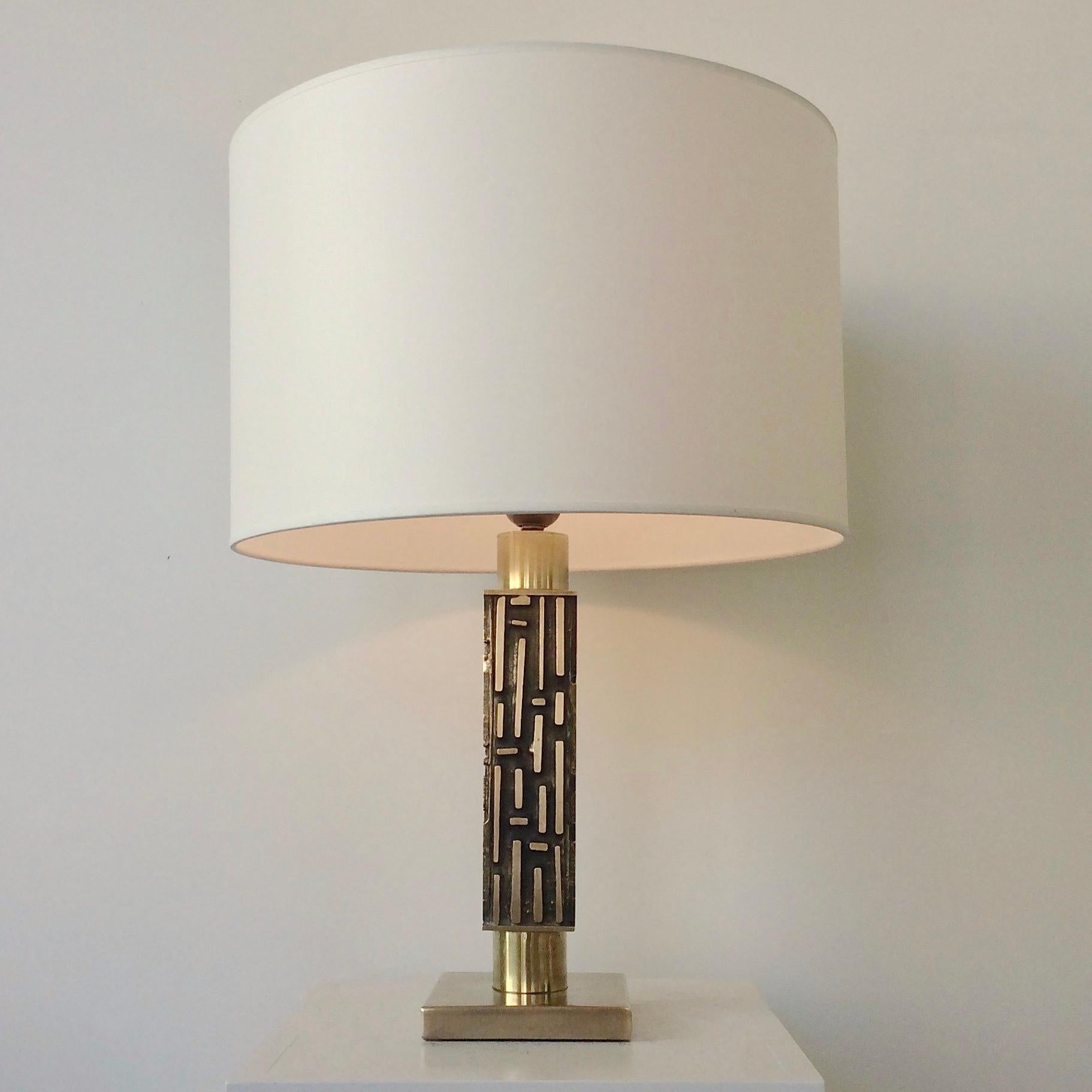 Luciano Frigerio Bronze and Brass Lamp, circa 1970, Italy In Good Condition For Sale In Brussels, BE