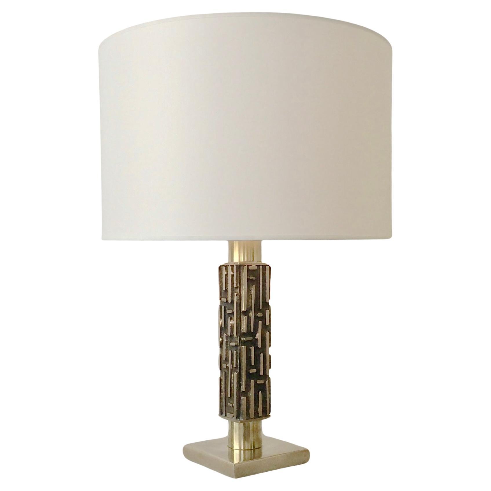 Lampada in bronzo e ottone di Luciano Frigerio, 1970 circa, Italia