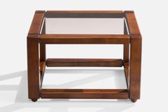 Luciano Frigerio, Coffee Table, Wood, Glass, Italy, 1970s
