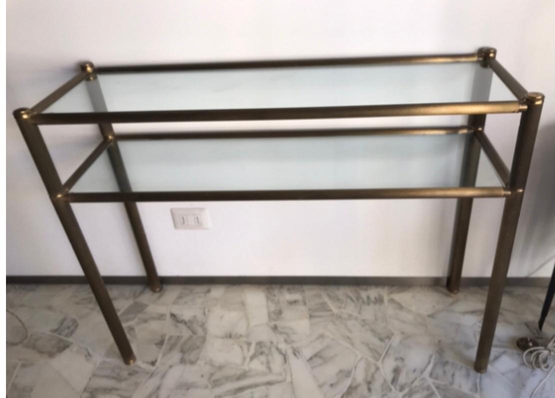 Italian Luciano Frigerio Console Brass, 1955, Italy For Sale