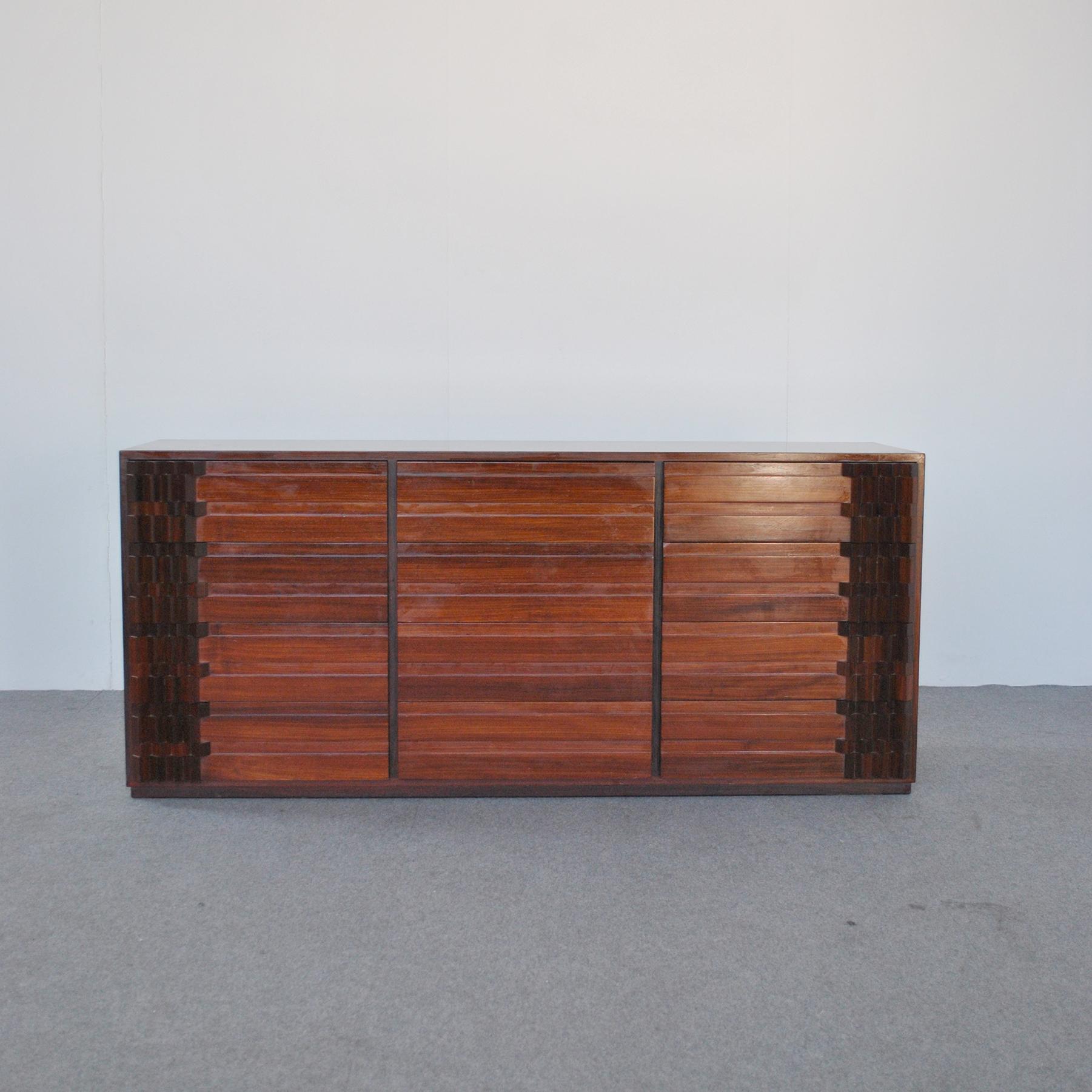 Mid-Century Modern Luciano Frigerio Credenza Diamante, 1970's For Sale