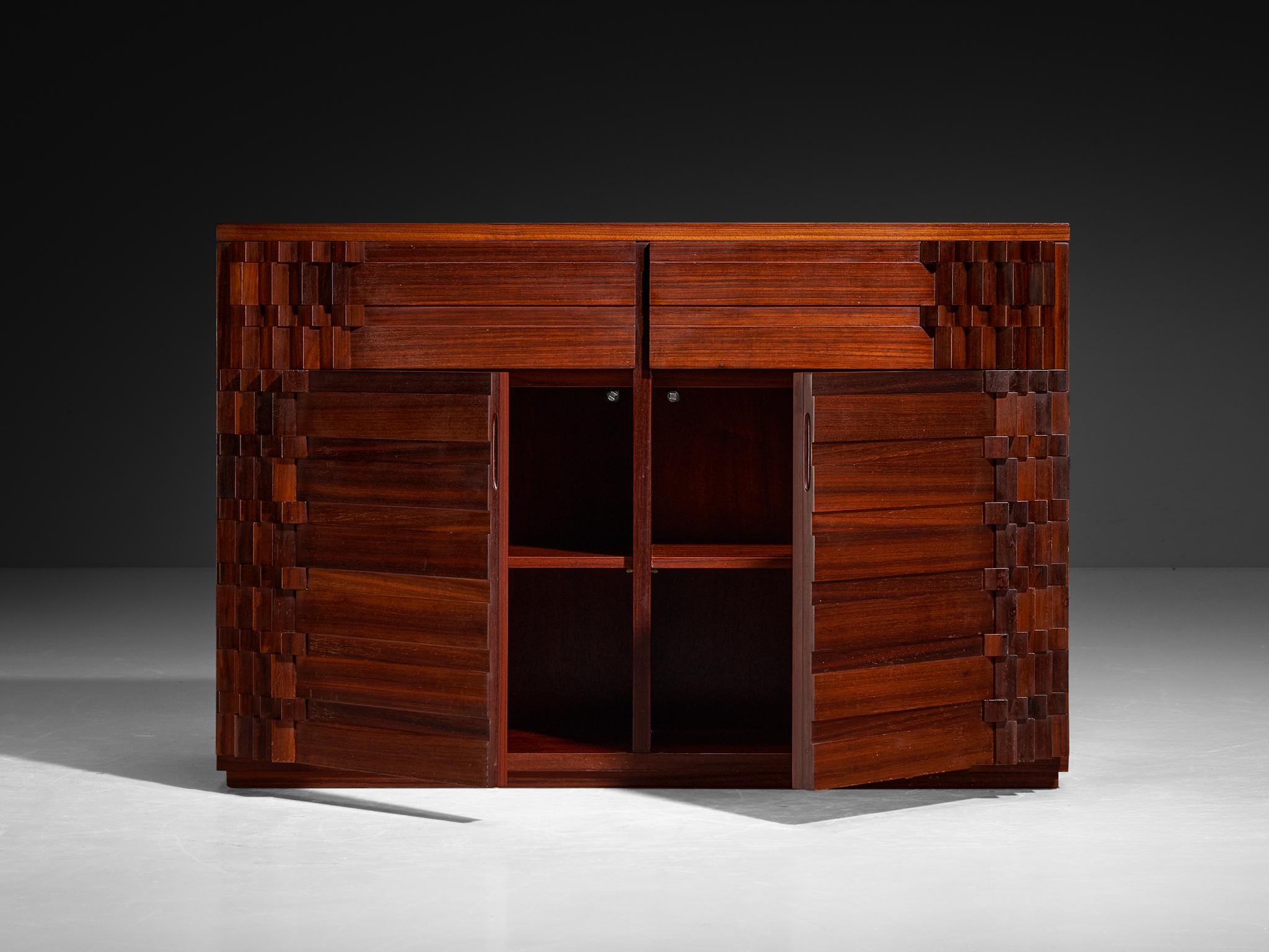Luciano Frigerio 'Diamante' Sideboard with Cubist Graphic Front For Sale 4