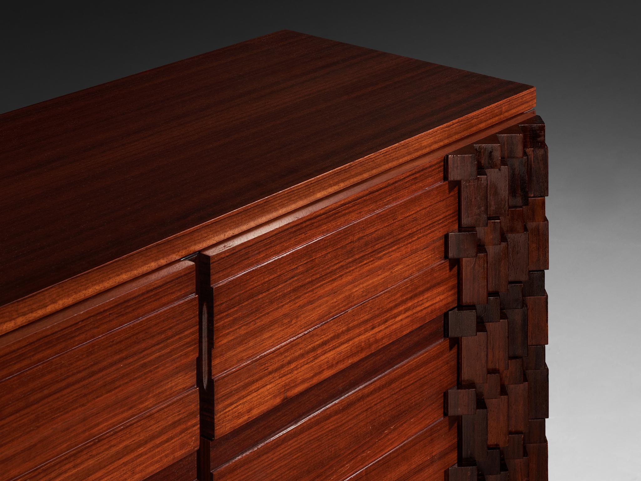 Luciano Frigerio 'Diamante' Sideboard with Cubist Graphic Front For Sale 2