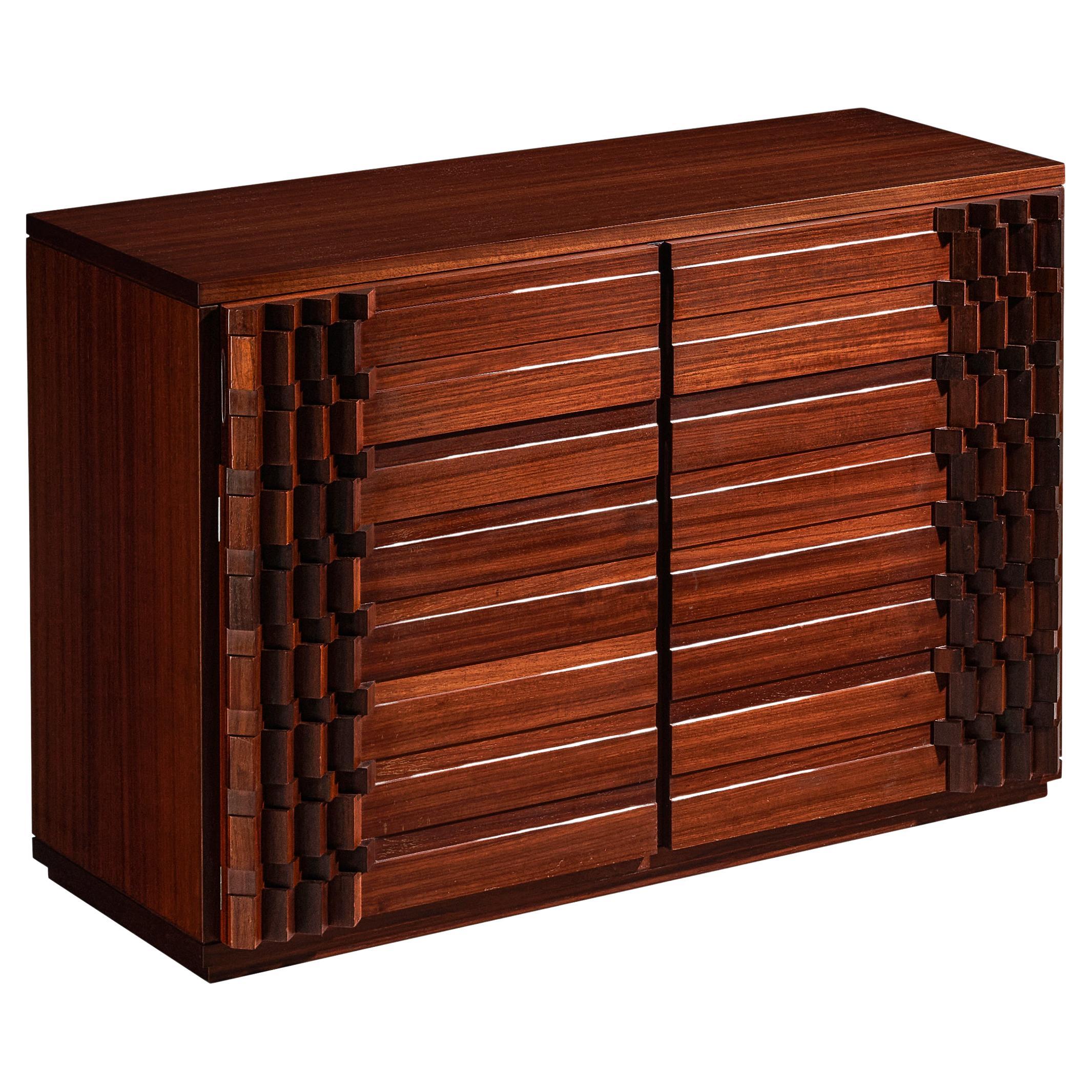 Luciano Frigerio „Diamante“ Sideboard mit kubistischer grafischer Front