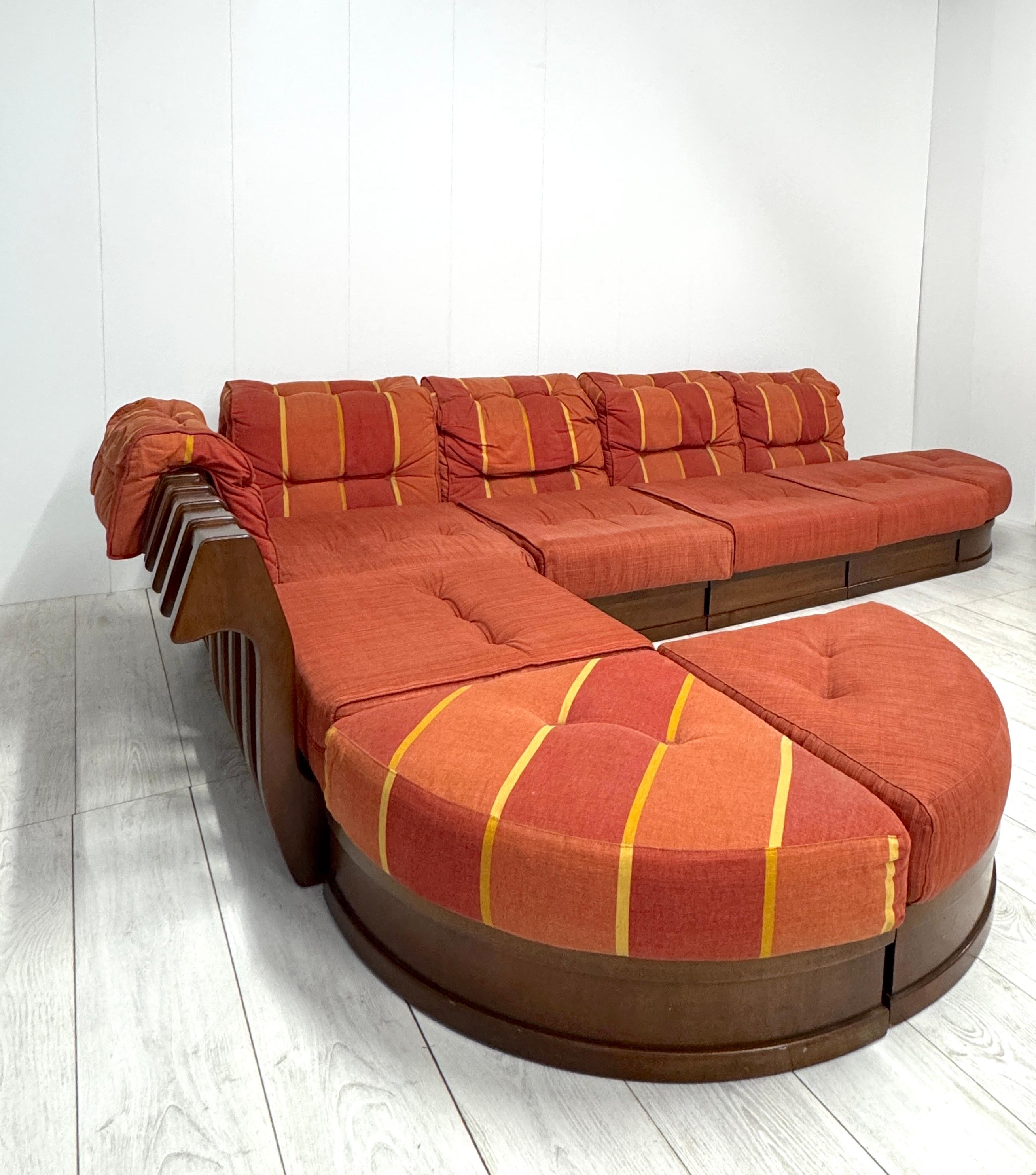 Italian Luciano Frigerio, Modular sofa mod. Can Can, Prod. Frigerio of Desio, 1966 For Sale