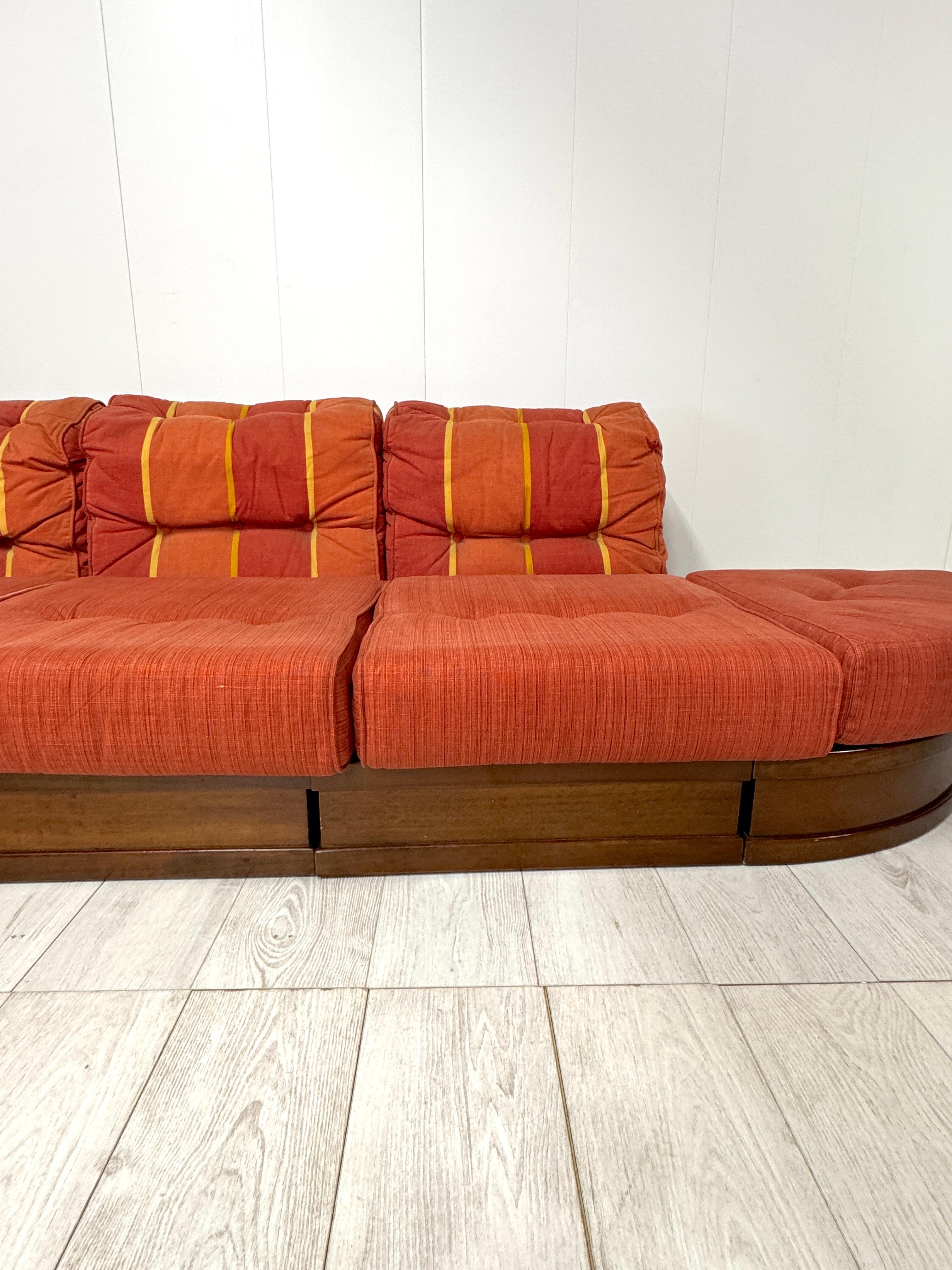 Fabric Luciano Frigerio, Modular sofa mod. Can Can, Prod. Frigerio of Desio, 1966 For Sale