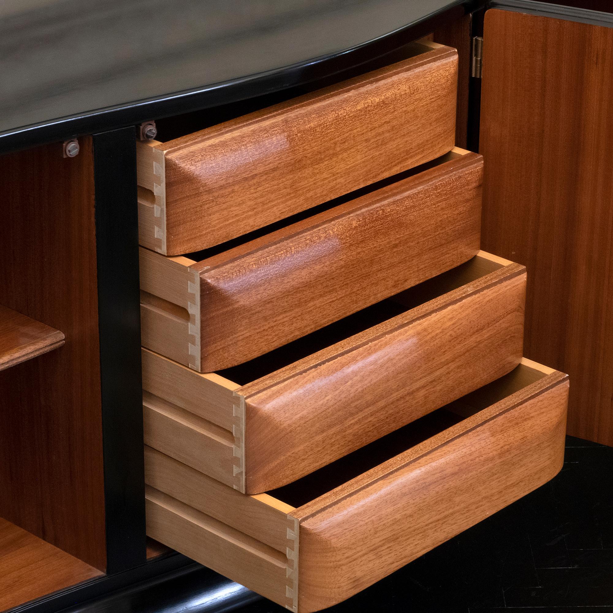 Mid-Century Modern Luciano Frigerio Ebonized Palisander Sideboard, Italy, 1966