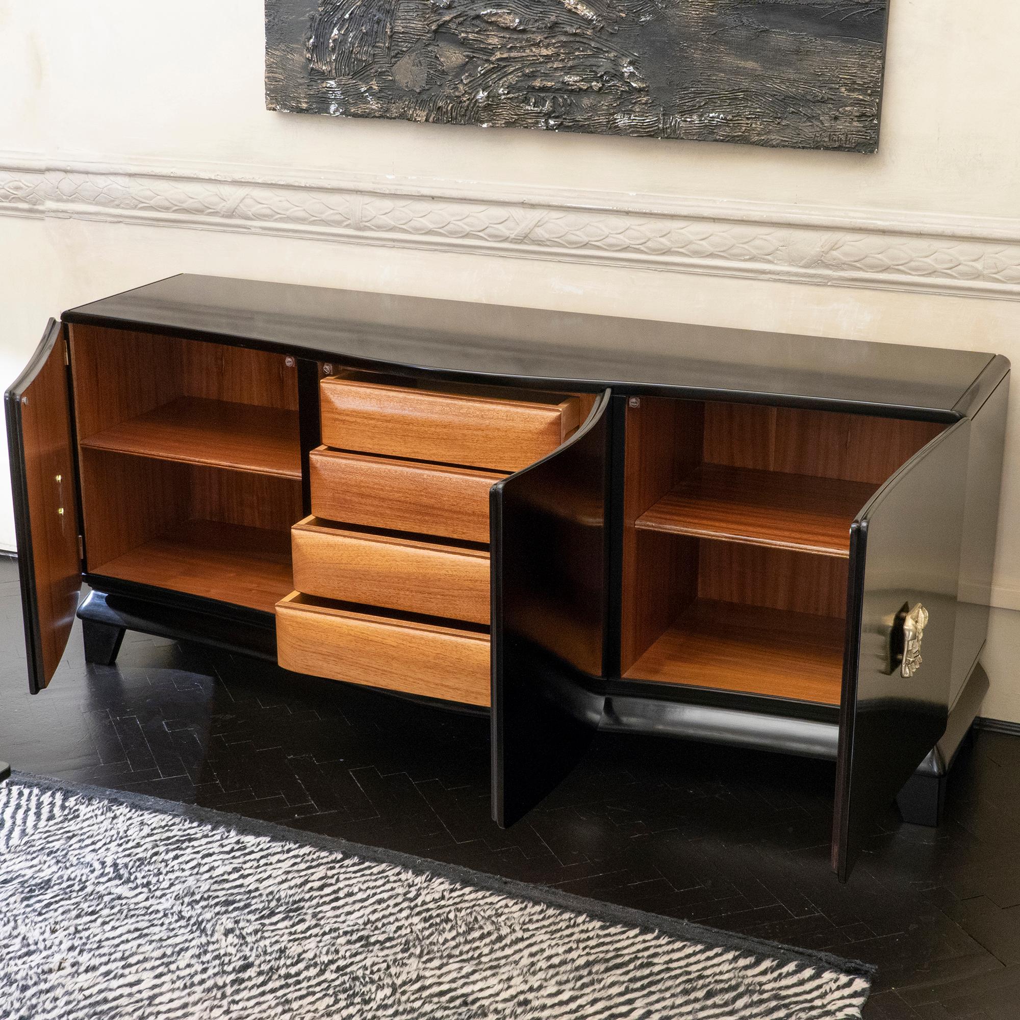 Luciano Frigerio Ebonized Palisander Sideboard, Italy, 1966 In Good Condition In Firenze, IT