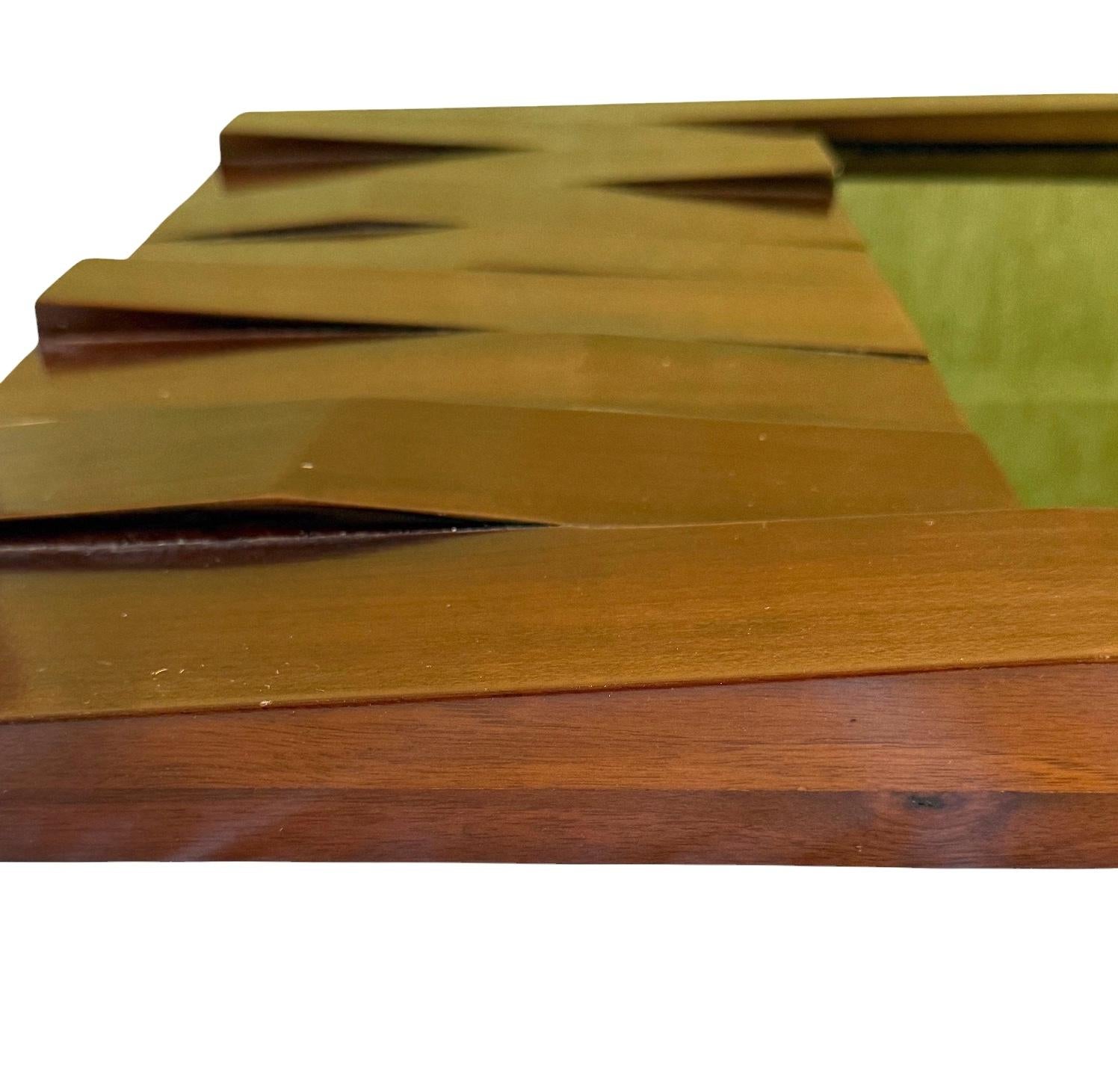 Luciano Frigerio, Hollywood Regency mod. miroir en noyer massif baryté, Italie 1970 en vente 5