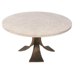 Luciano Frigerio Italian Bronze and Marble Coffee Table Mid Century Modern 36"D