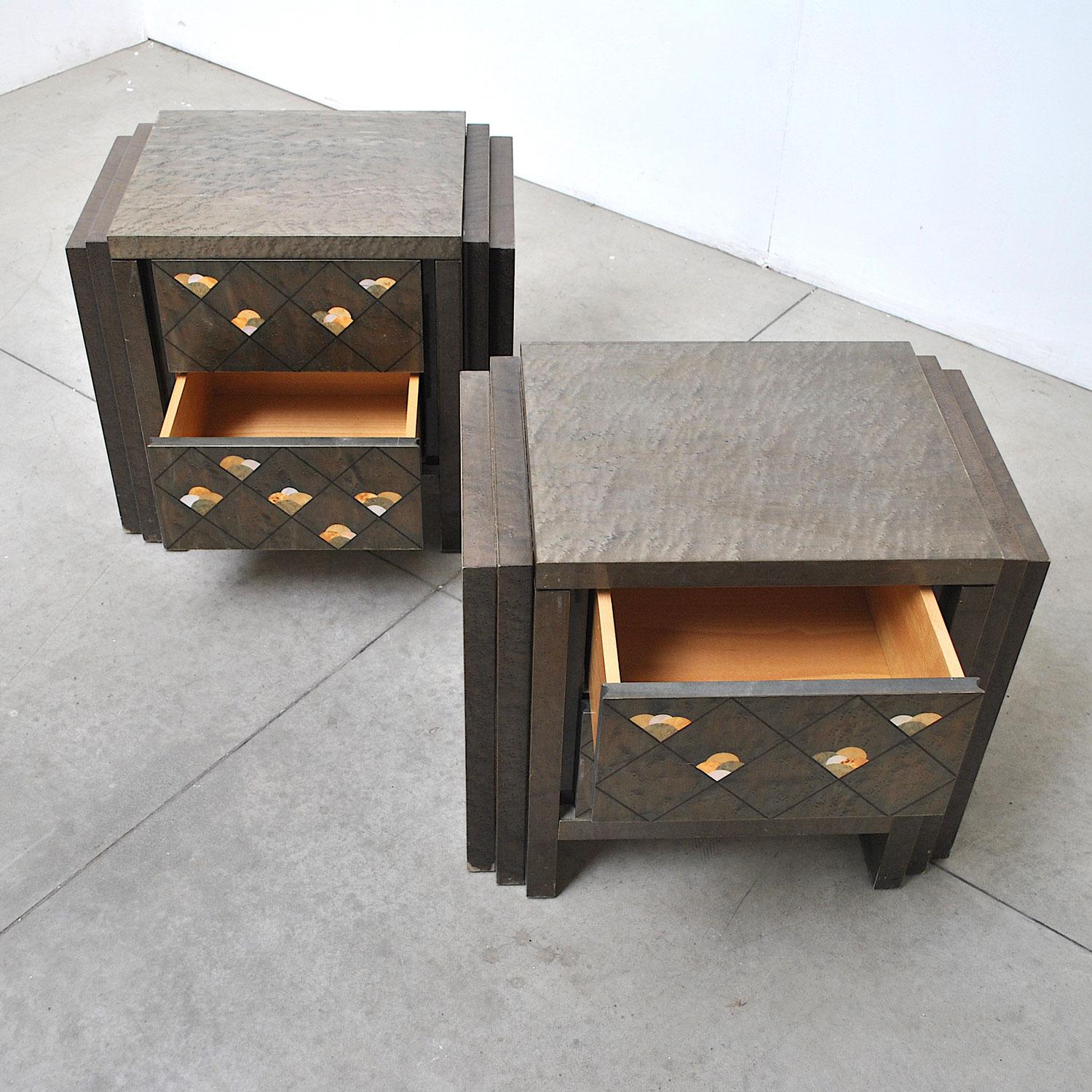 Luciano Frigerio Italian Midcentury Nightstands, Late 1970s For Sale 5