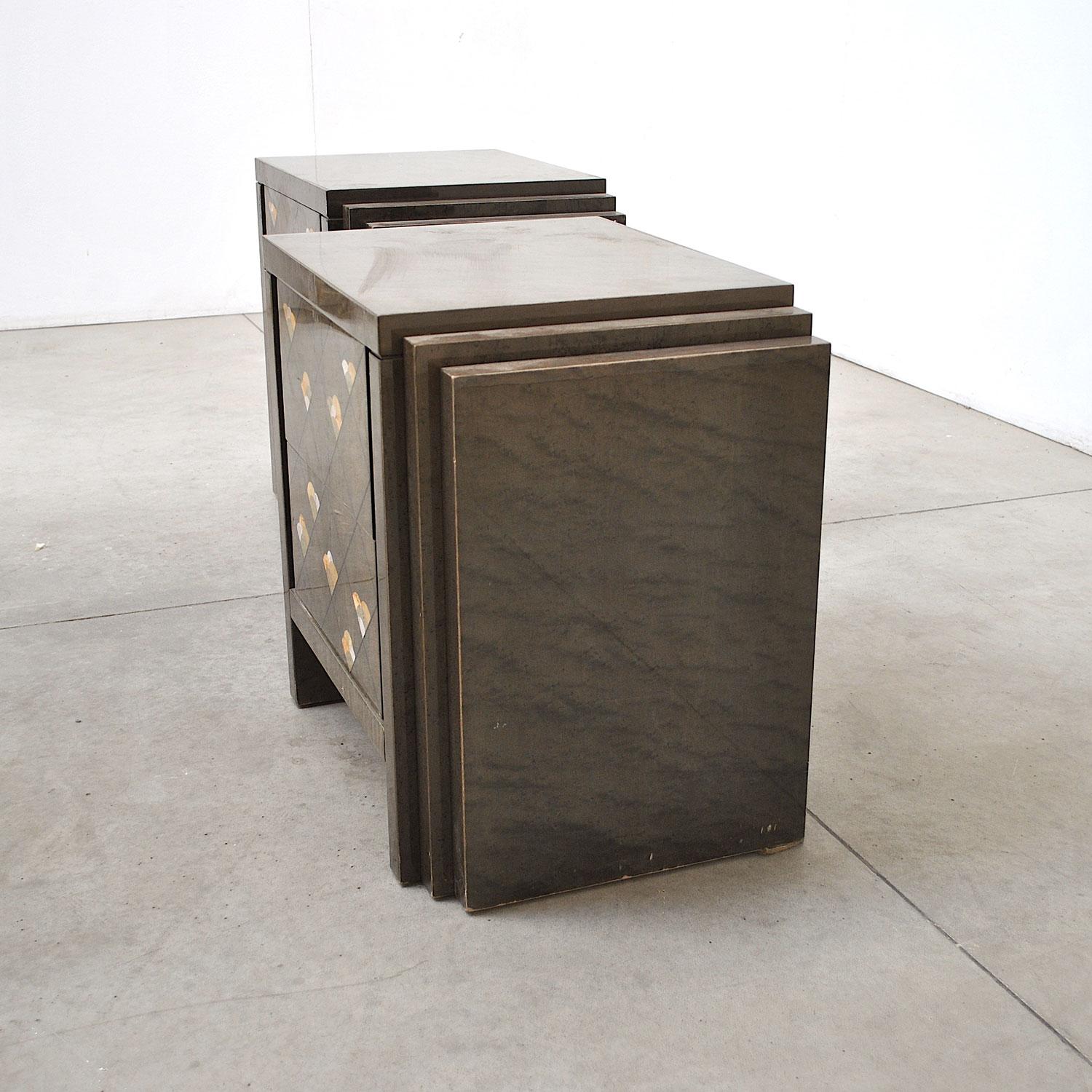 Late 20th Century Luciano Frigerio Italian Midcentury Nightstands, Late 1970s For Sale