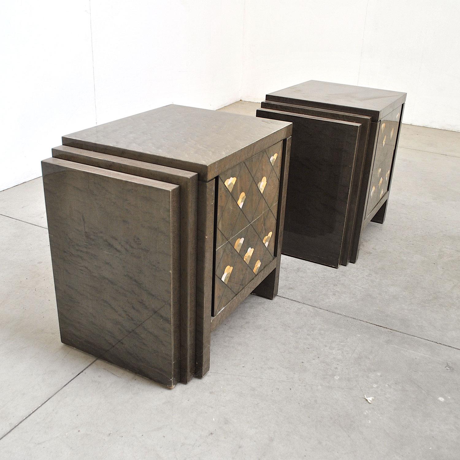 Luciano Frigerio Italian Midcentury Nightstands, Late 1970s For Sale 1