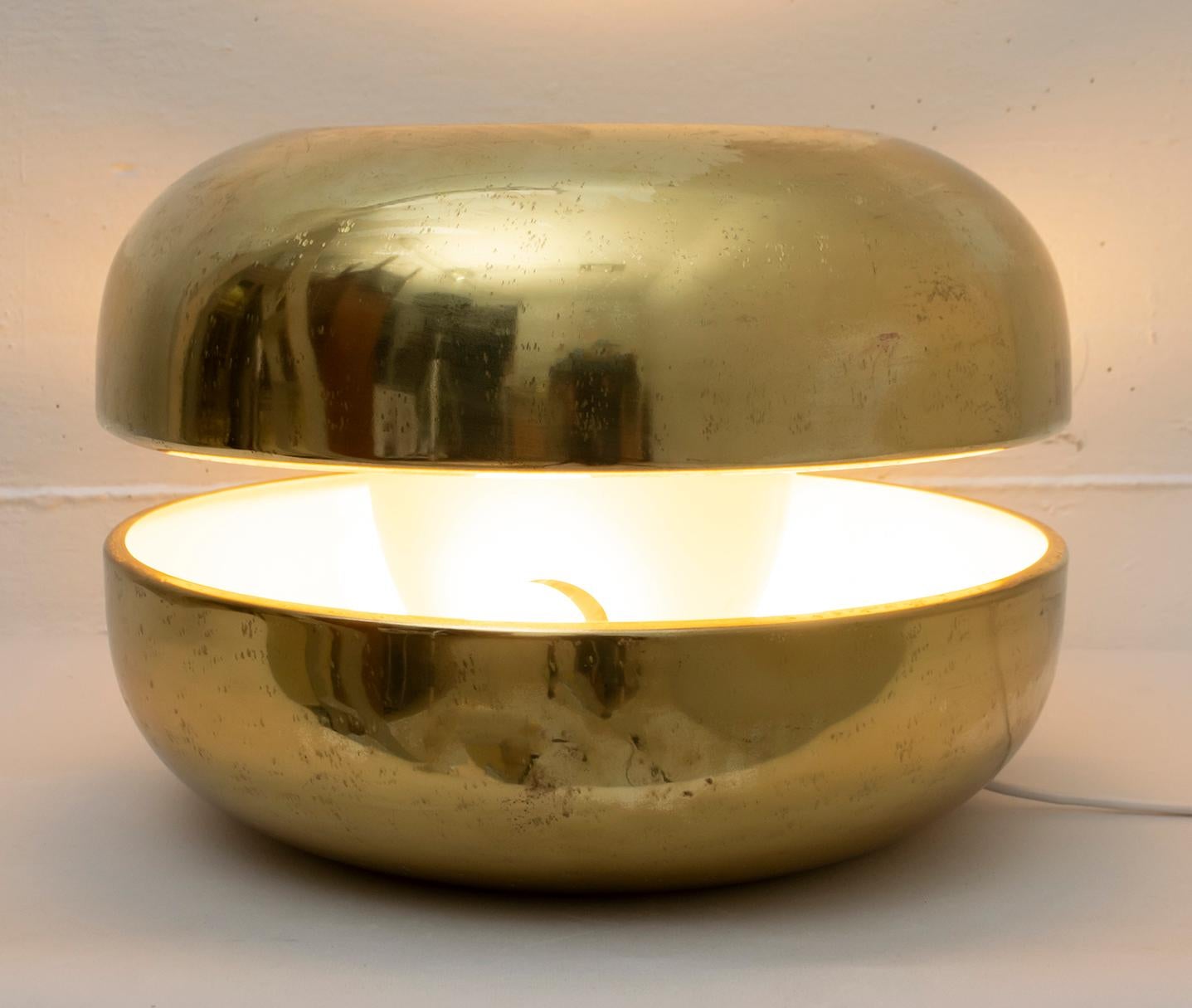 Luciano Frigerio Italian Table Lamp Vibrated Brass 