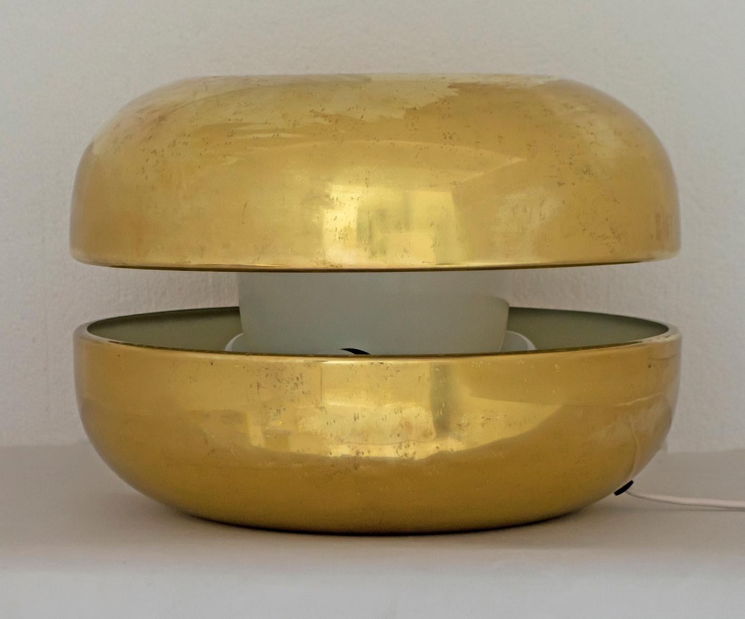 Modern Luciano Frigerio Italian Table Lamp Vibrated Brass 