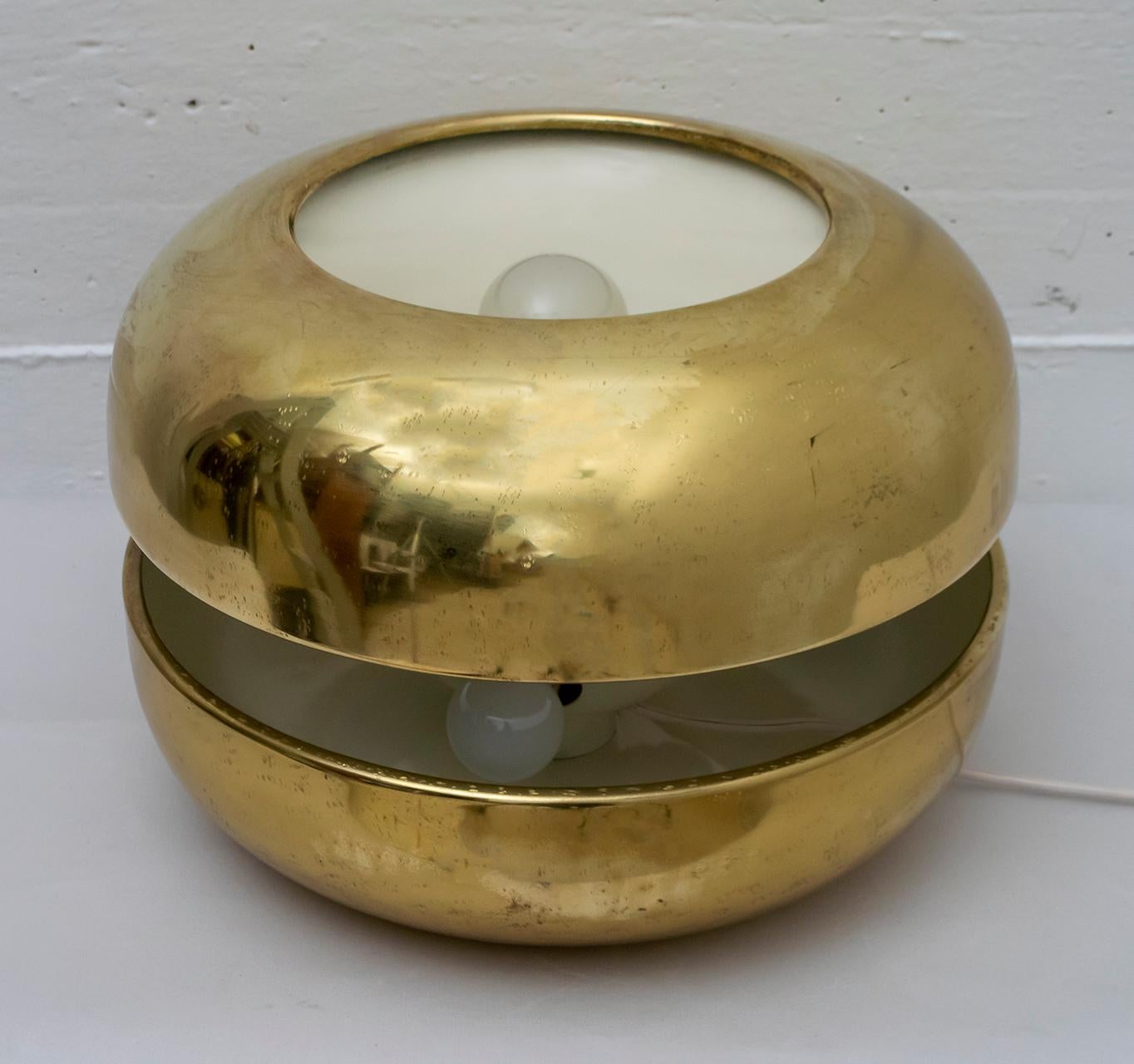 Luciano Frigerio Italian Table Lamp Vibrated Brass 