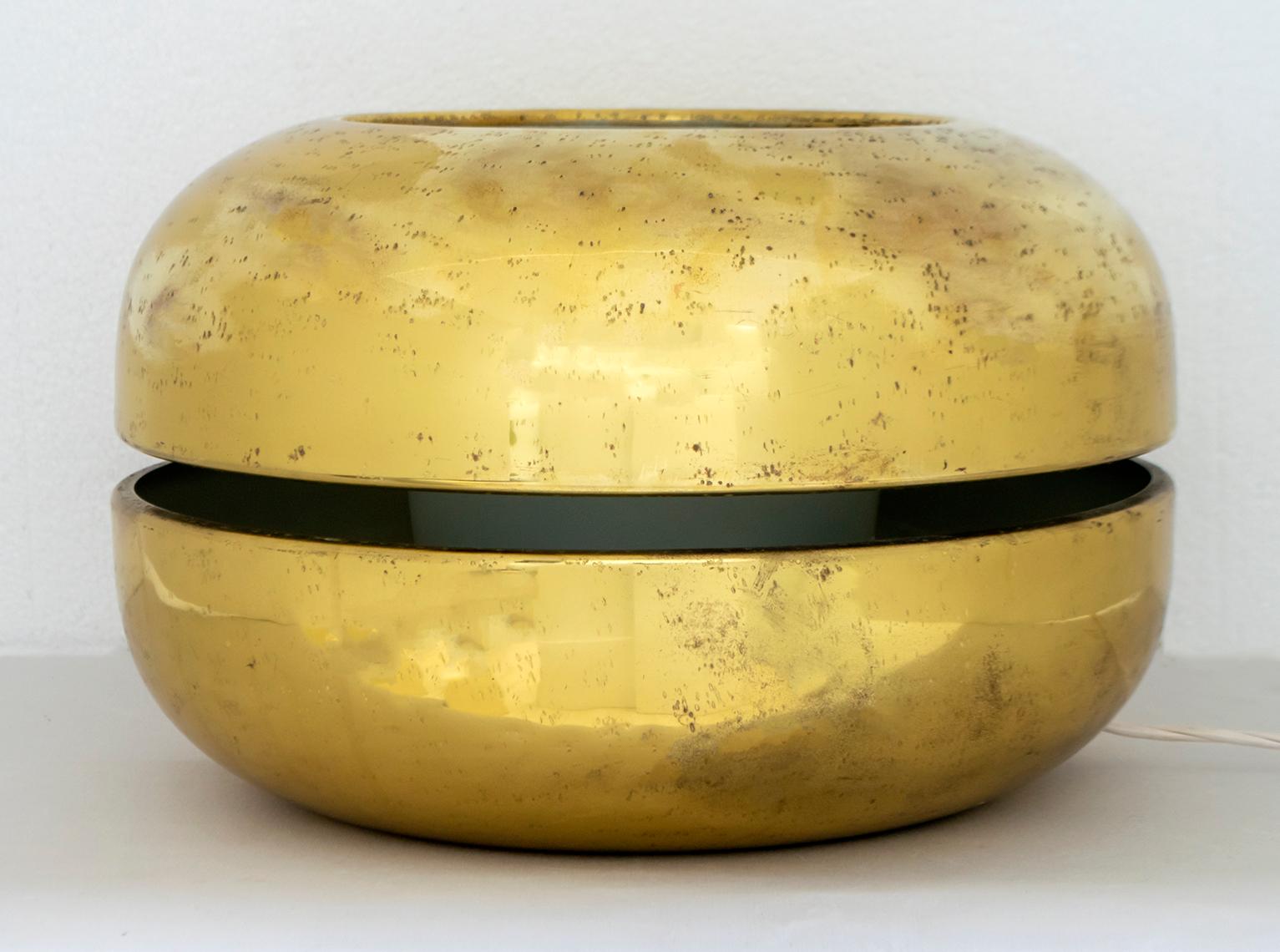 Modern Luciano Frigerio Italian Table Lamp Vibrated Brass 