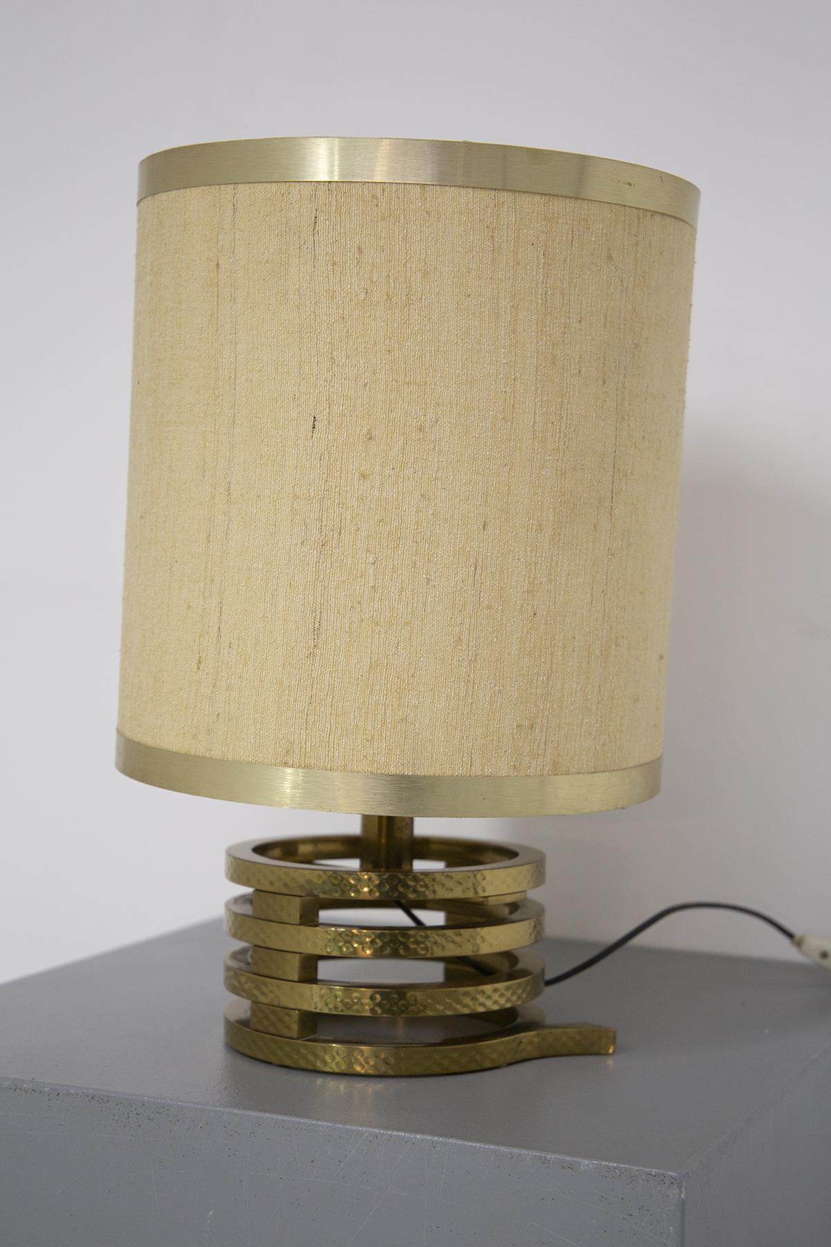 Luciano Frigerio Italian Table Lamps in Brass and Fabric 5