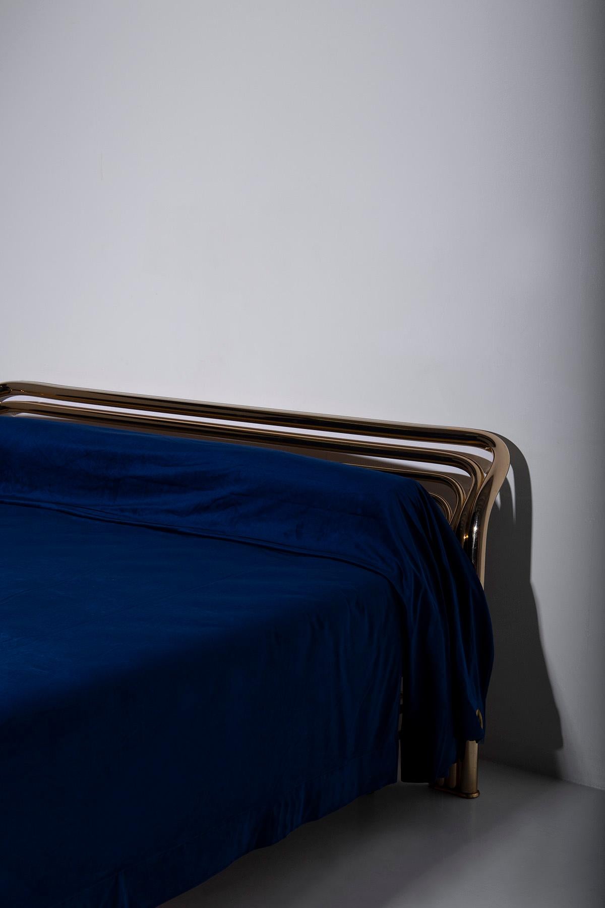 Luciano Frigerio Italienisches Vintage-Bett aus Messing, Markenzeichen im Angebot 2