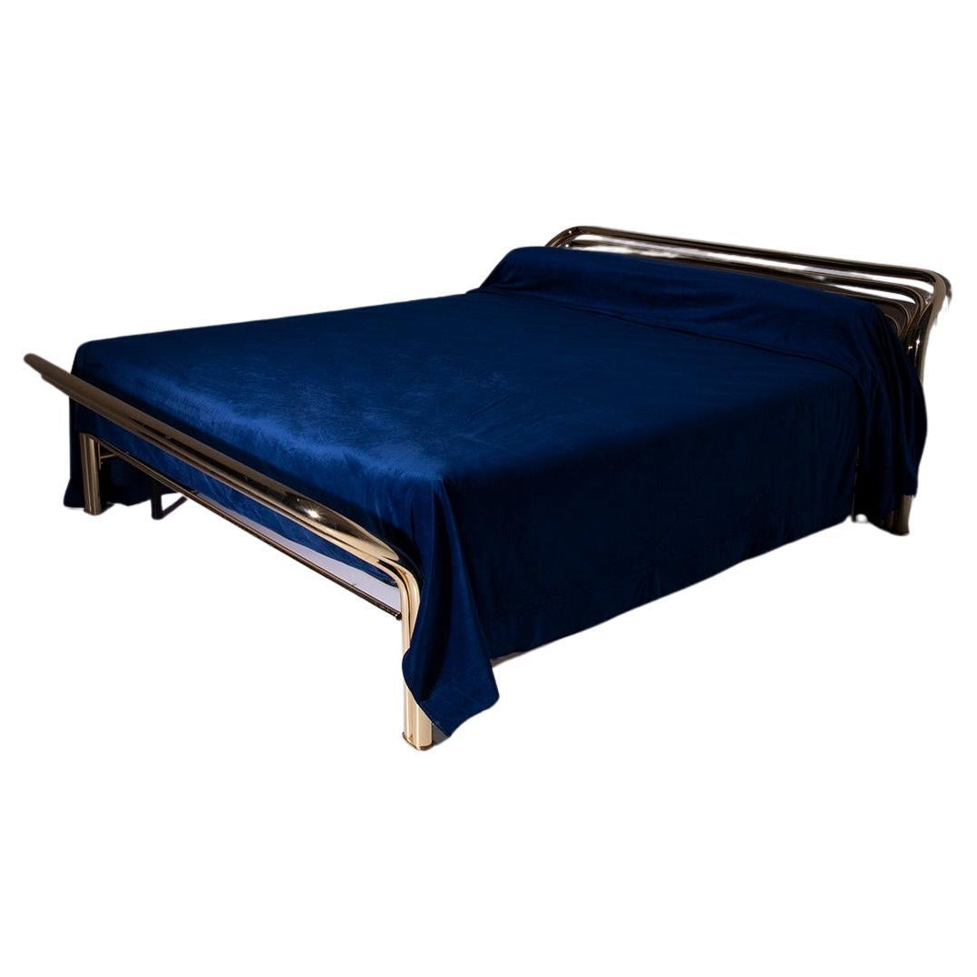 Luciano Frigerio Italienisches Vintage-Bett aus Messing, Markenzeichen im Angebot