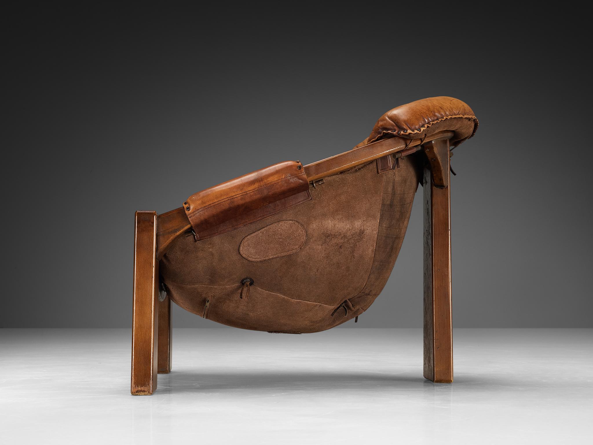 Luciano Frigerio Lounge Chair in Cognac Leather 1