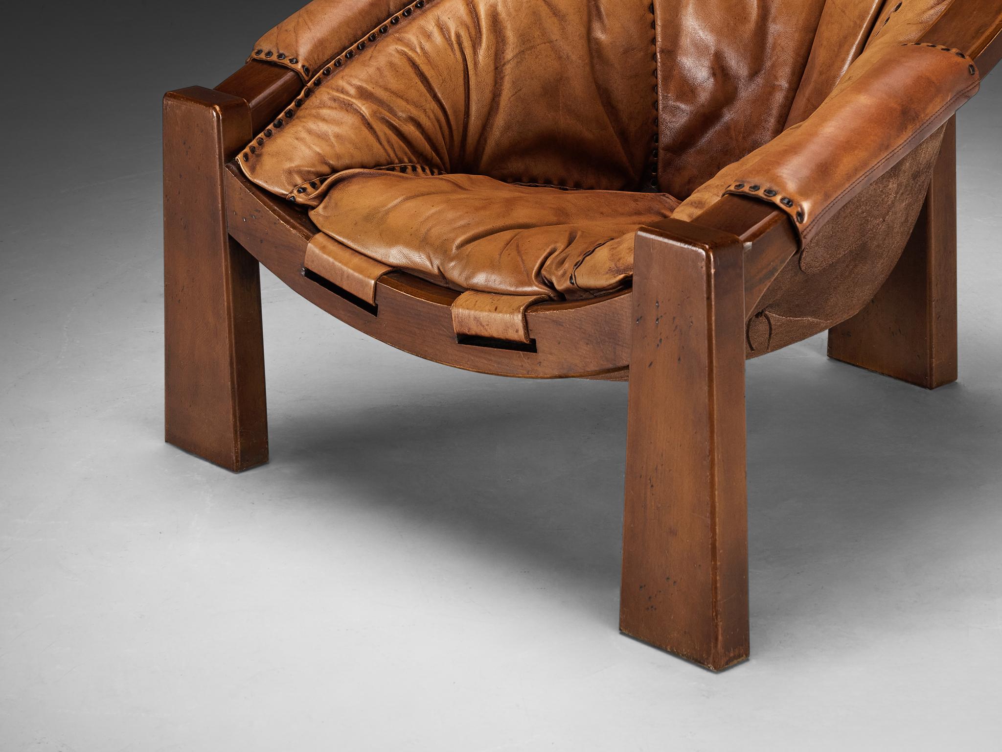 Luciano Frigerio Lounge Chair in Cognac Leather 2
