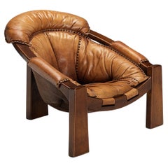 Luciano Frigerio Lounge Chair in Cognac Leather
