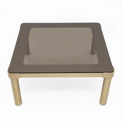 Luciano Frigerio Mid-Century Modern Italian Brass and Glass Coffee Table, 1970s