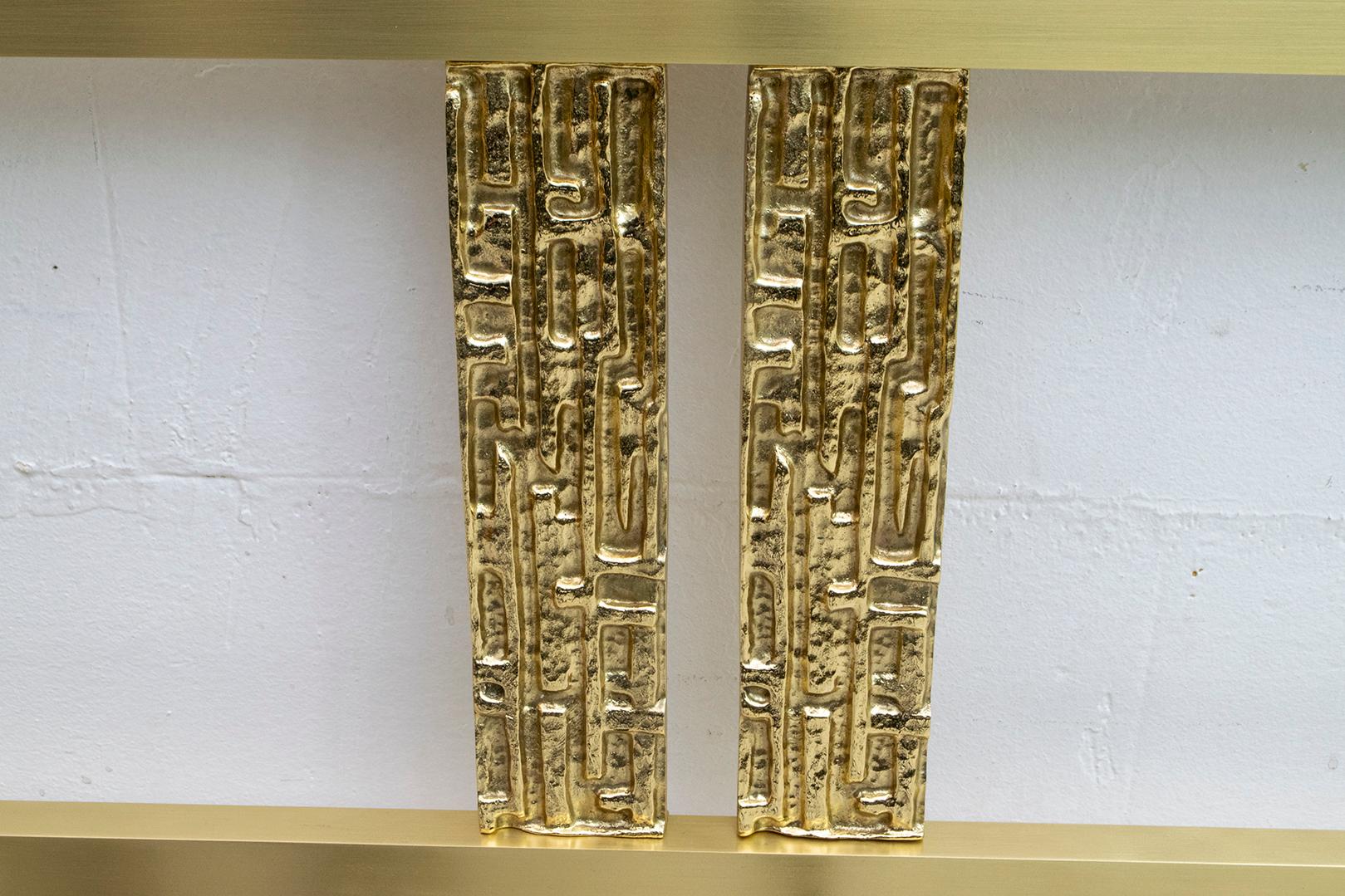 Luciano Frigerio Modernes italienisches Doppelbett aus Gold, Messing und Bronze aus der Mitte des Jahrhunderts im Angebot 1