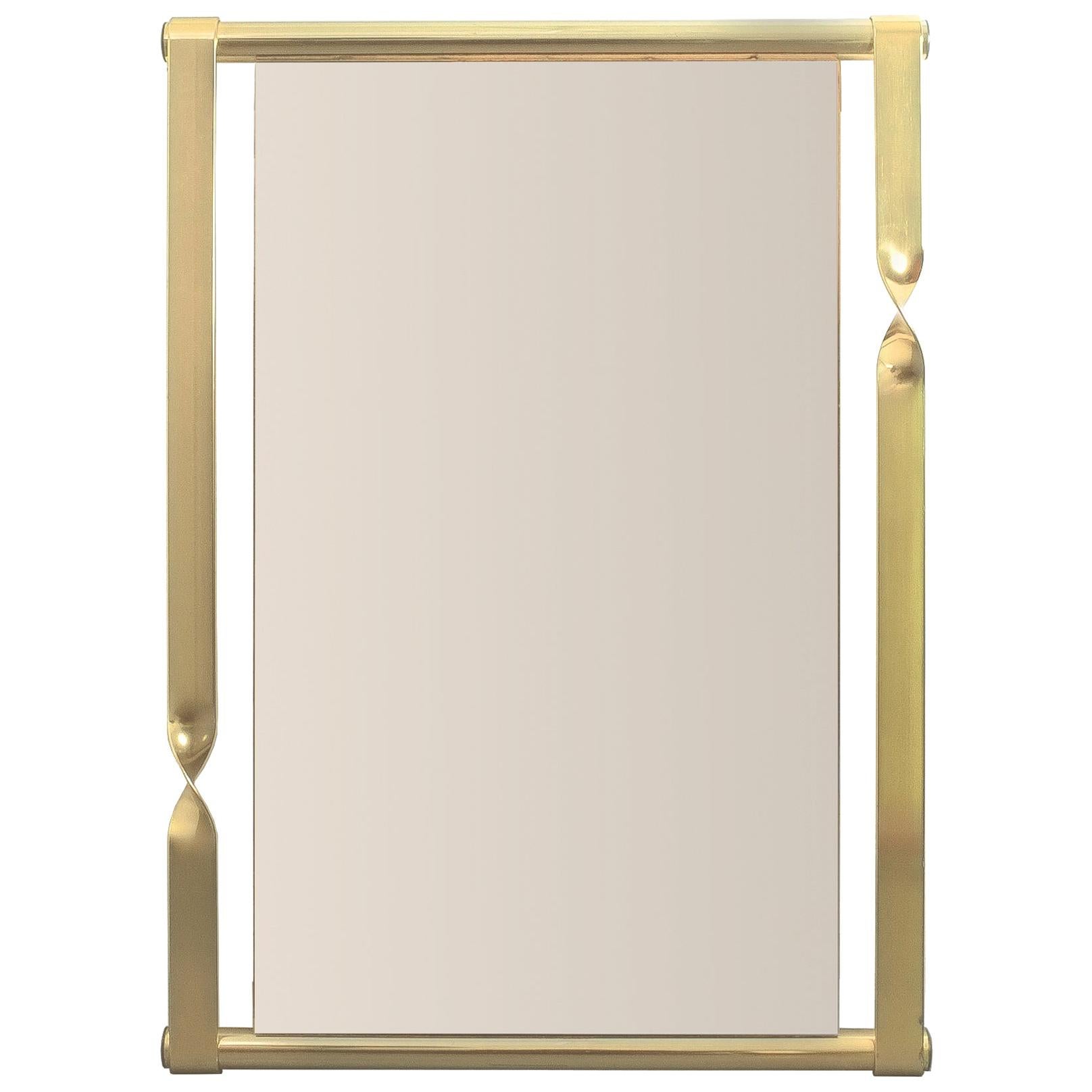 Luciano Frigerio Midcentury Mirror with Golden Twisted Frame, Italy, circa 1965 For Sale