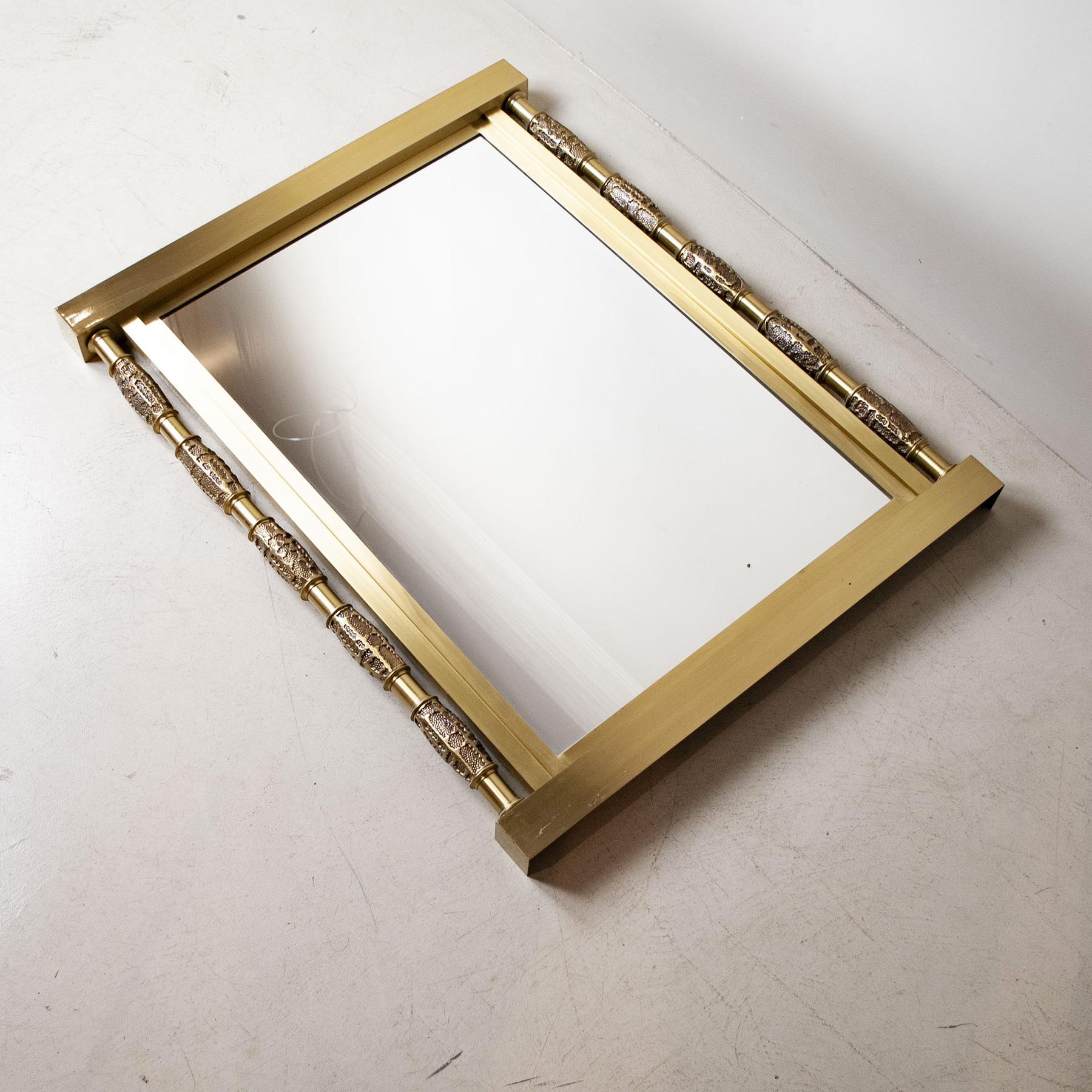 Brass Luciano Frigerio Mirror from the Seventies