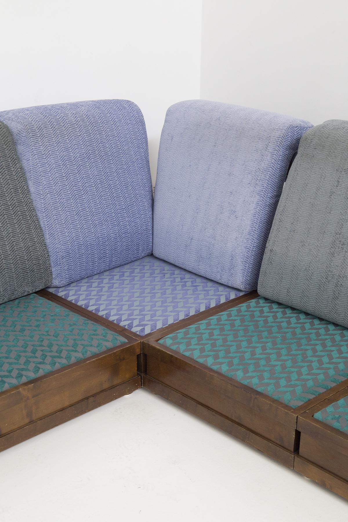 Luciano Frigerio Modula Sofa in Wood and Fabric 5
