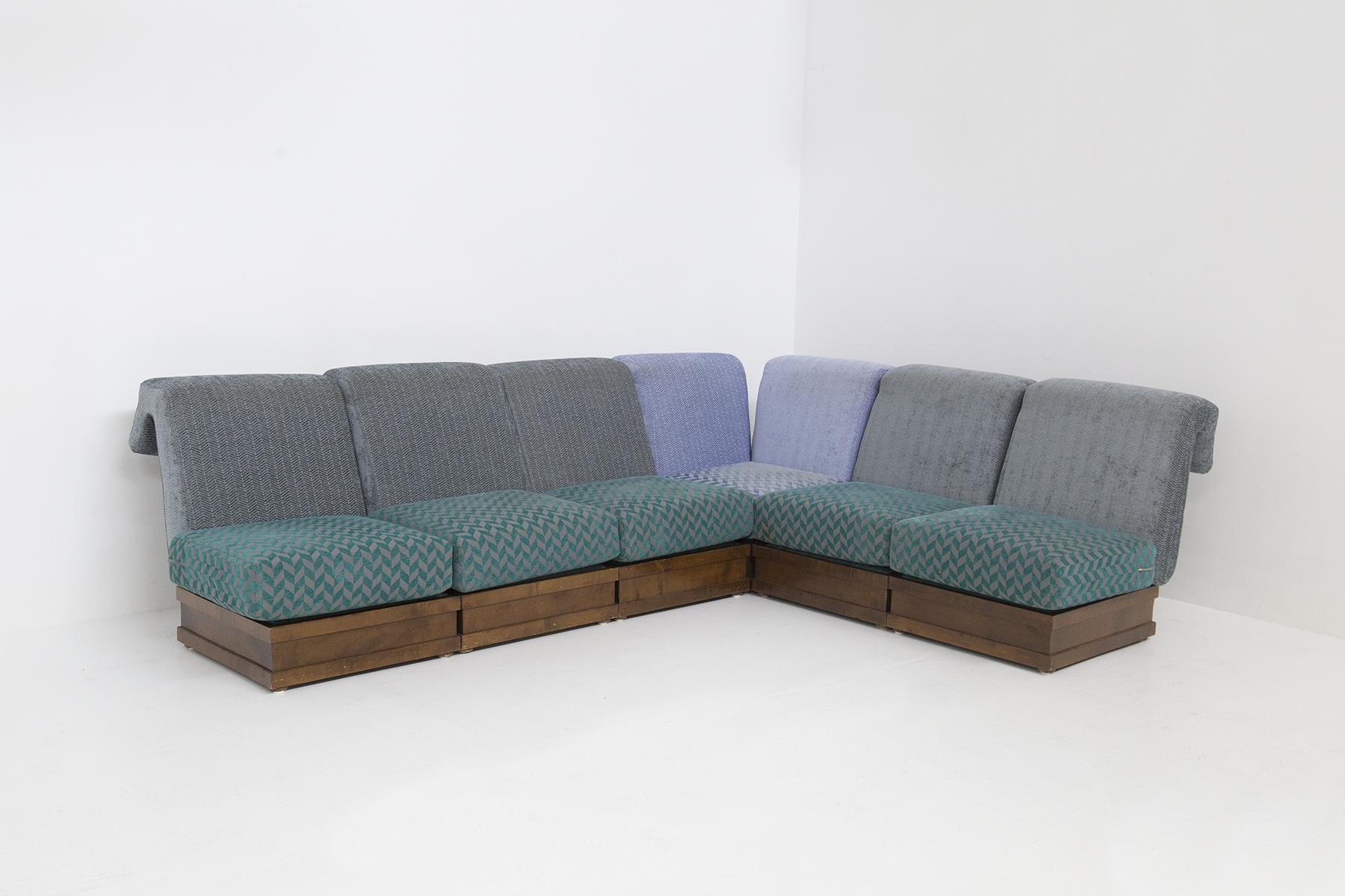 Luciano Frigerio Modula Sofa in Wood and Fabric 2