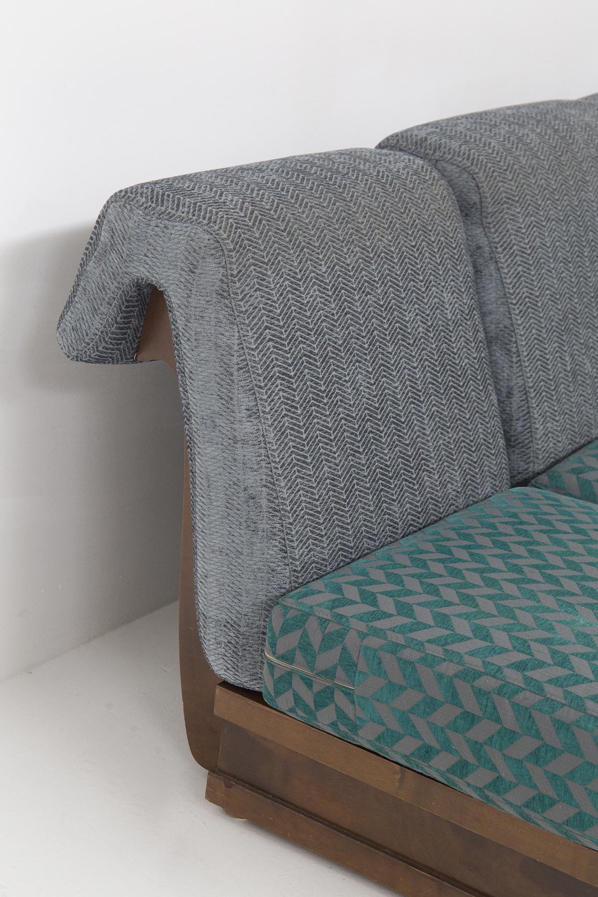 Luciano Frigerio Modula Sofa in Wood and Fabric 3